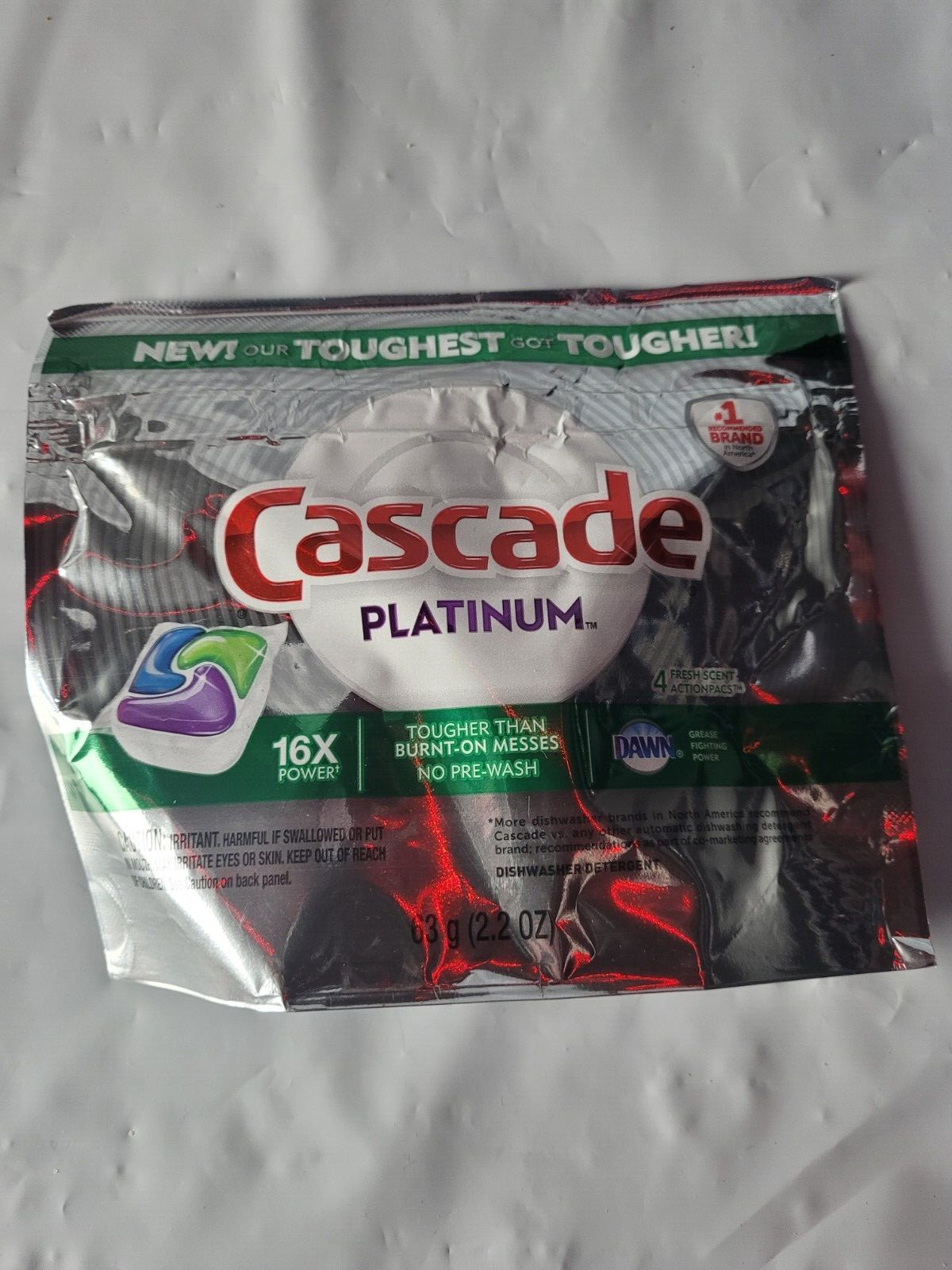 Cascade Platinum + Oxi Dishwasher Pods, 4ct per pack
