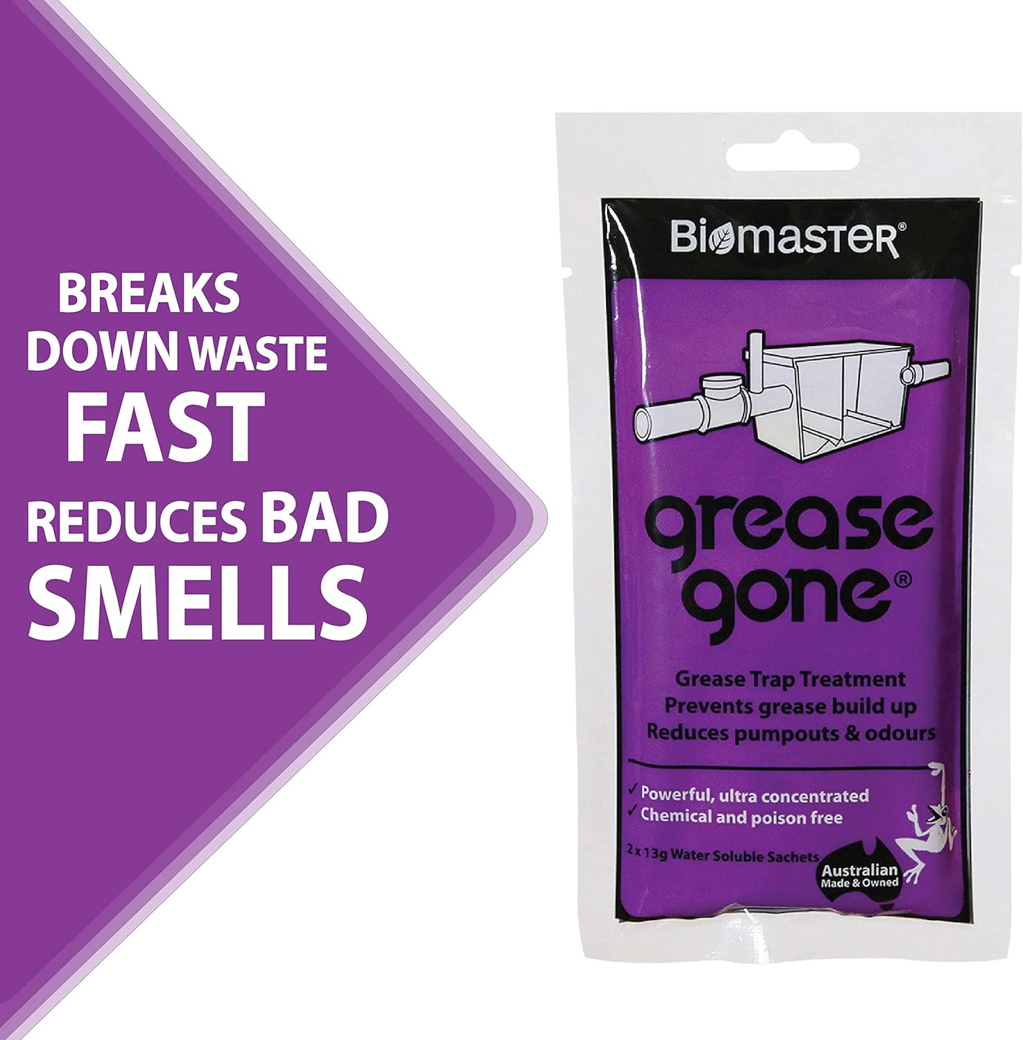 Grease Gone Grease Trap Cleaner Treatment, Turns Fat, Oil and Grease to Water, R