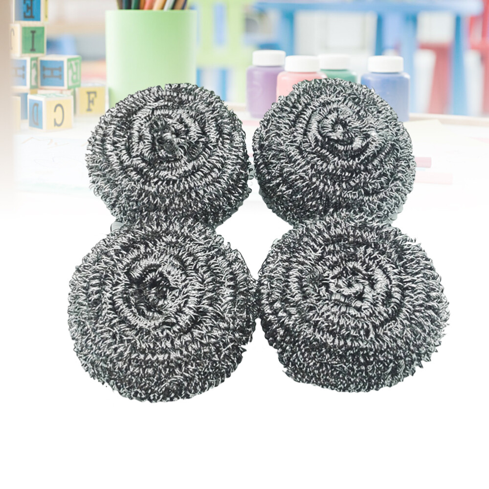4PCS Stainless Steel Sponges Scrubbers Washing Utensil Cleaner for Pot Bowl Pan