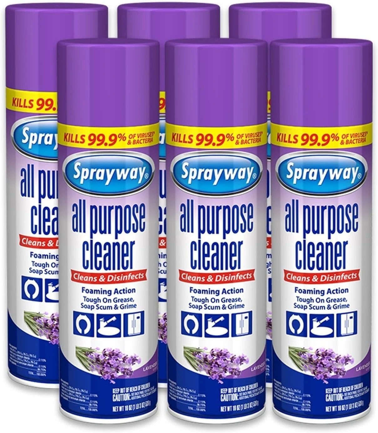 All Purpose Cleaner with Lavender Scent, 19oz, Pack of 6 | Foaming Action, Cl…