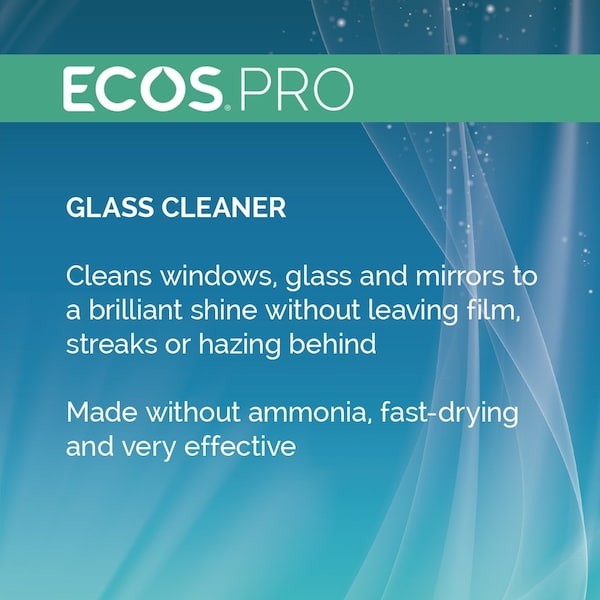 Ecos Pro Pl9300/6 Liquid Glass Cleaner, Clear, Vinegar, Trigger Spray Bottle, 6