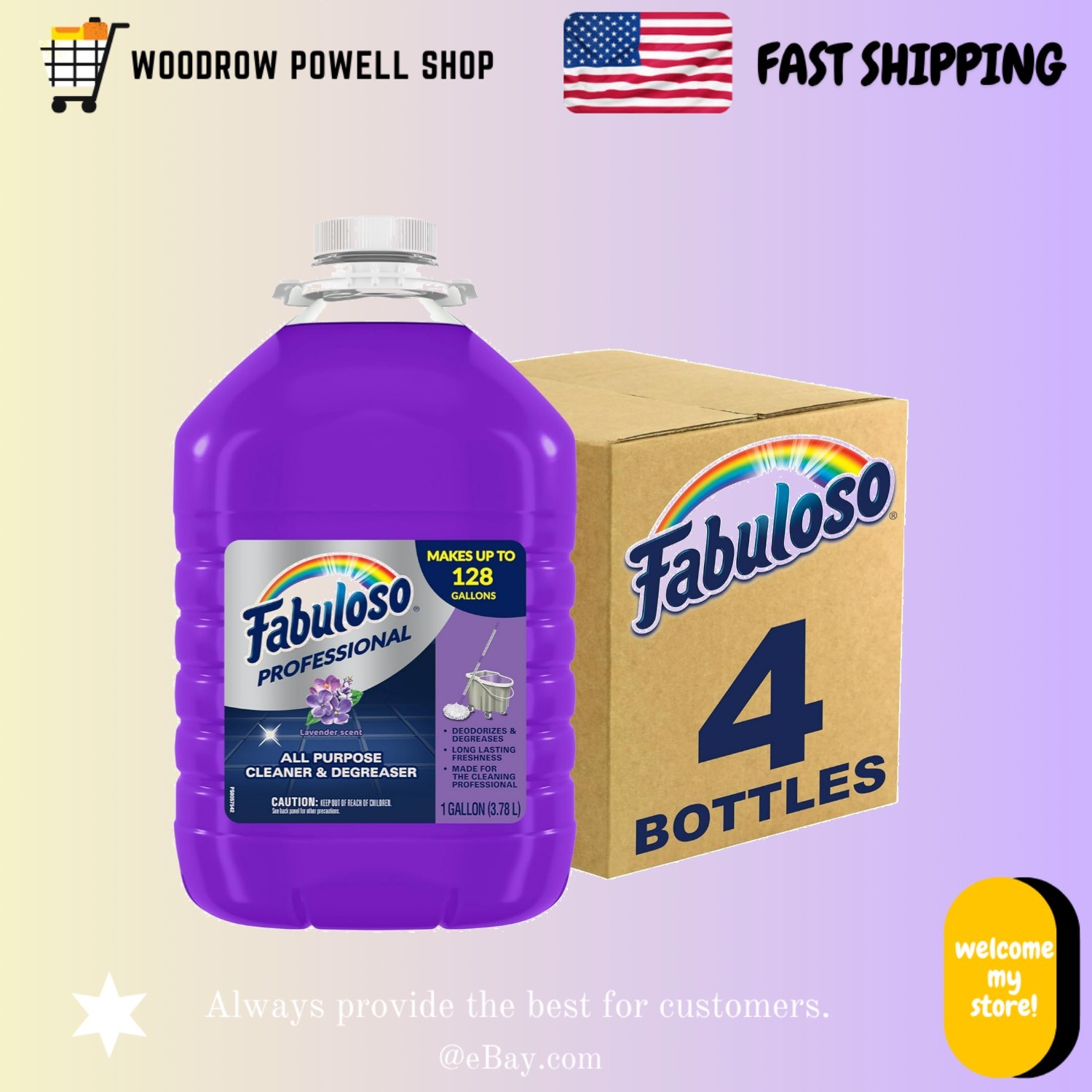 128oz Lavender Scented Cleaner Liquid 4 Pack Value Size 1 Gallon Each