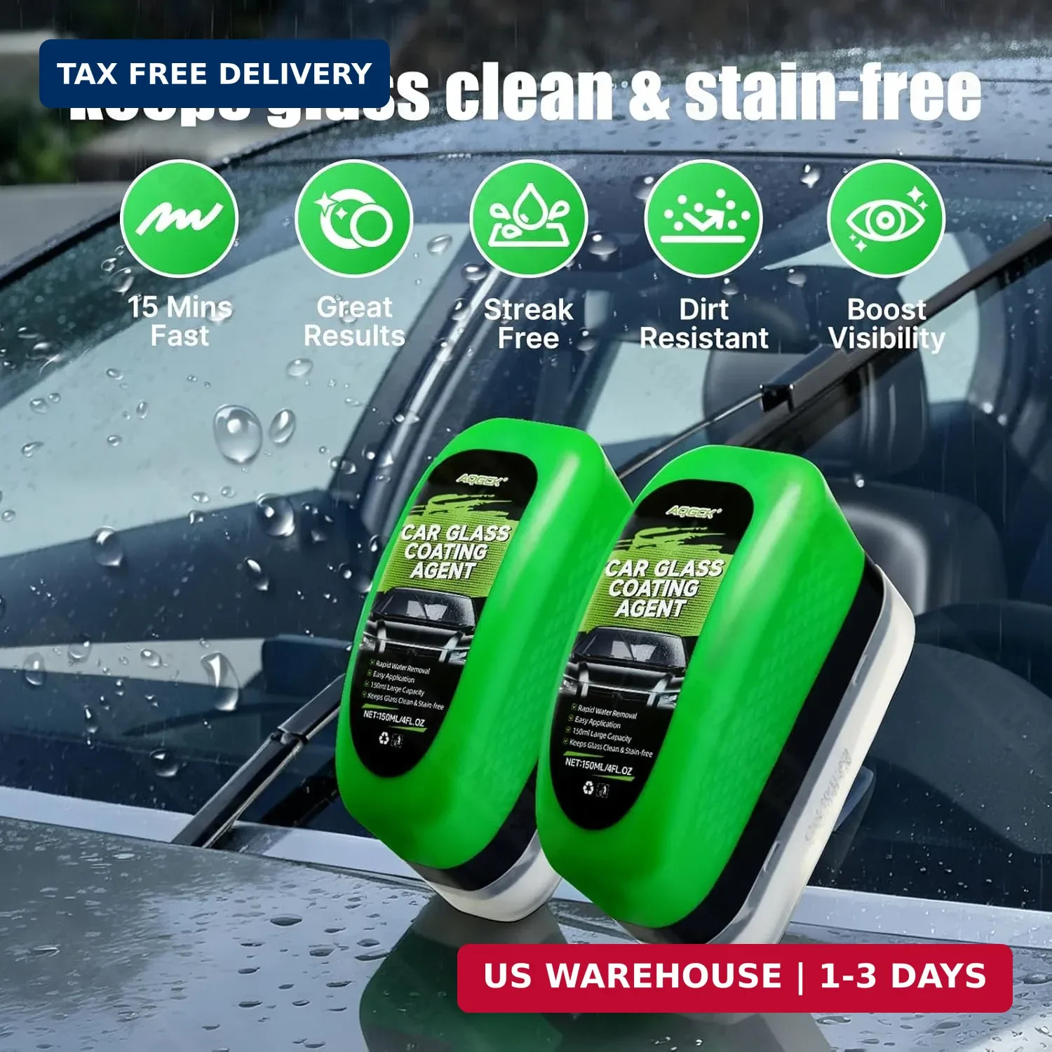 Automotive Glass Hydrophobic Coating Agent, Lotus Leaf Rainproof Effect, Invisib