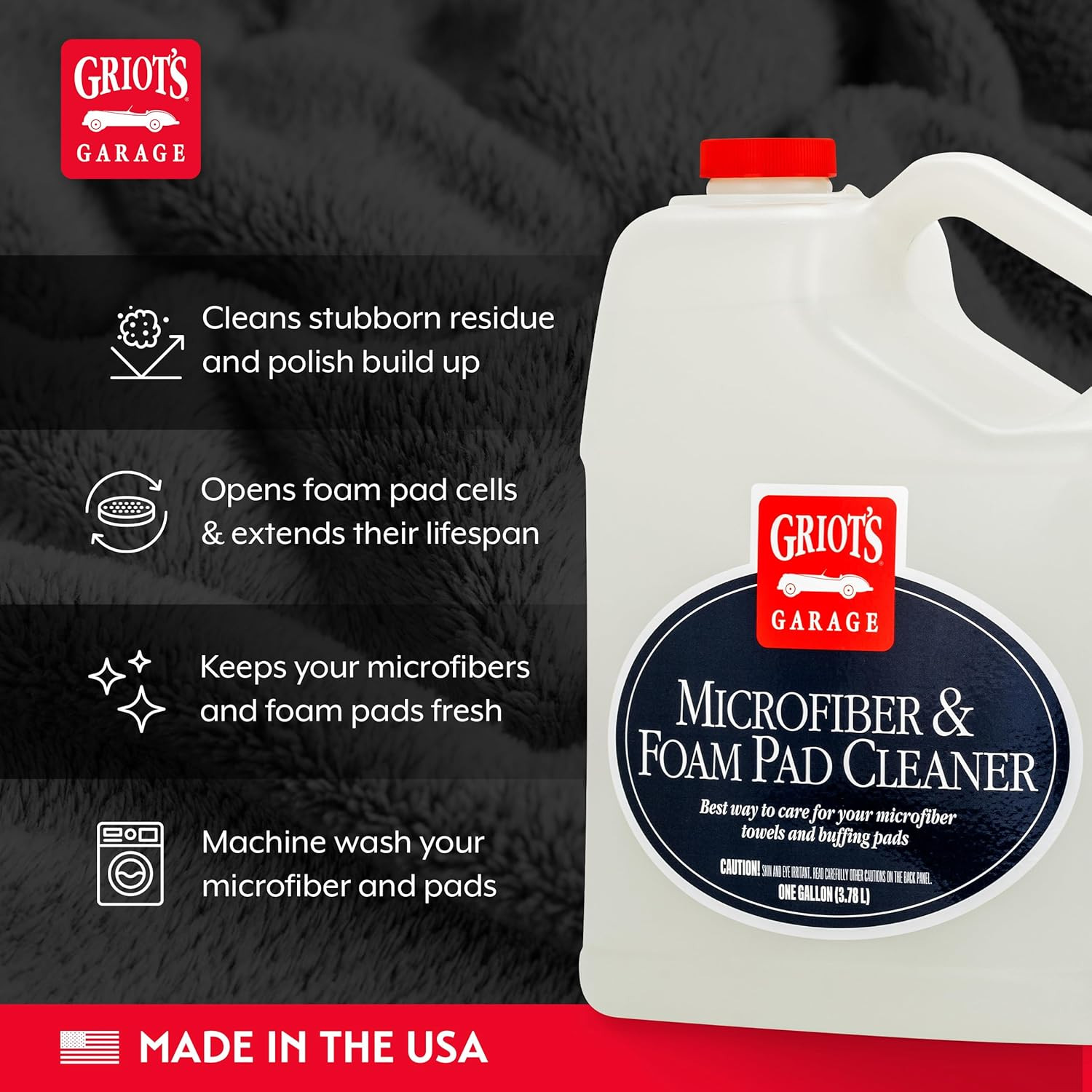 Microfiber and Foam Pad Cleaner, Removes Polish, Wax, and Sealant Residue, Resto