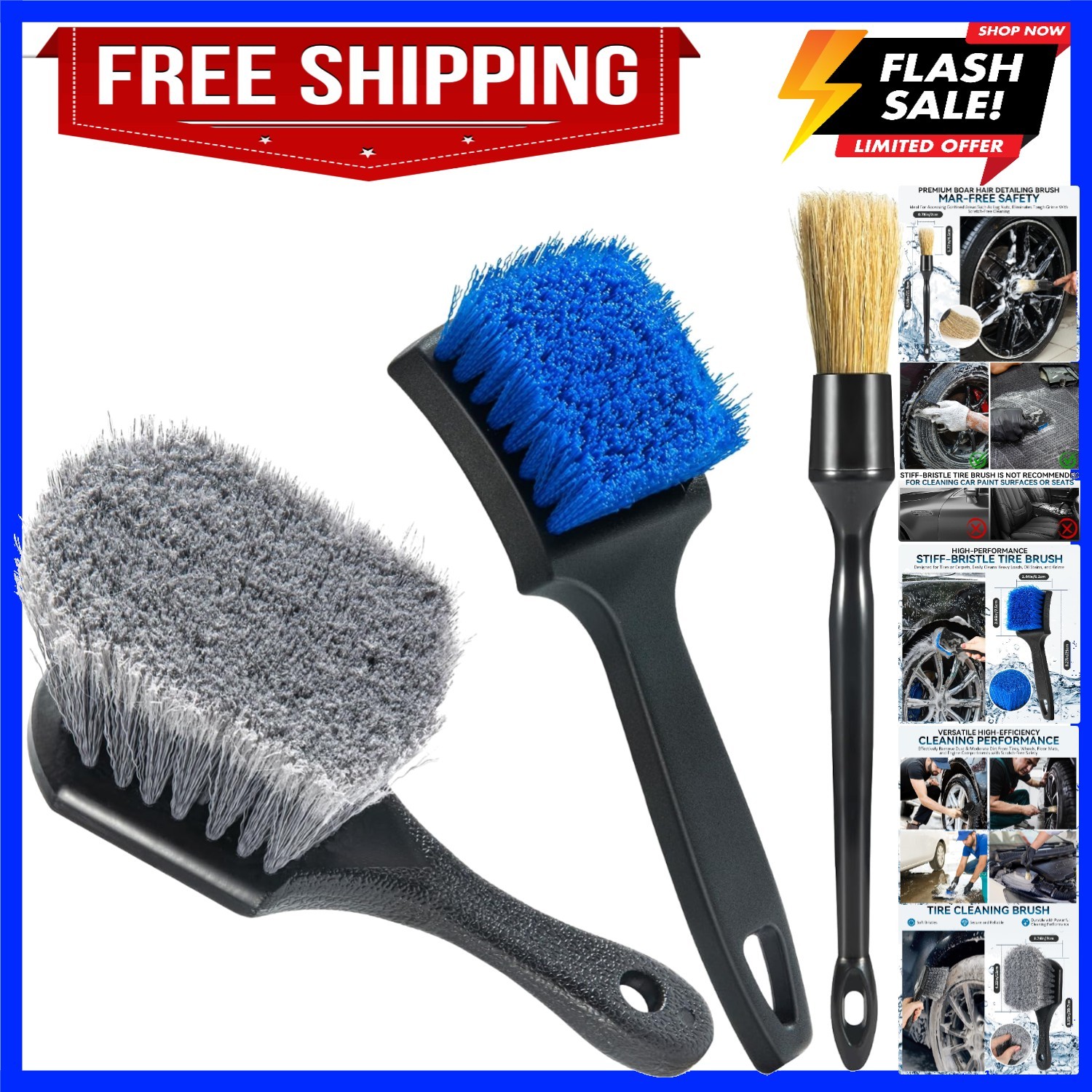 Tire Brushes for Cleaning Tires, Car Wheel Brushes for Cleaning Wheels, Rim C…