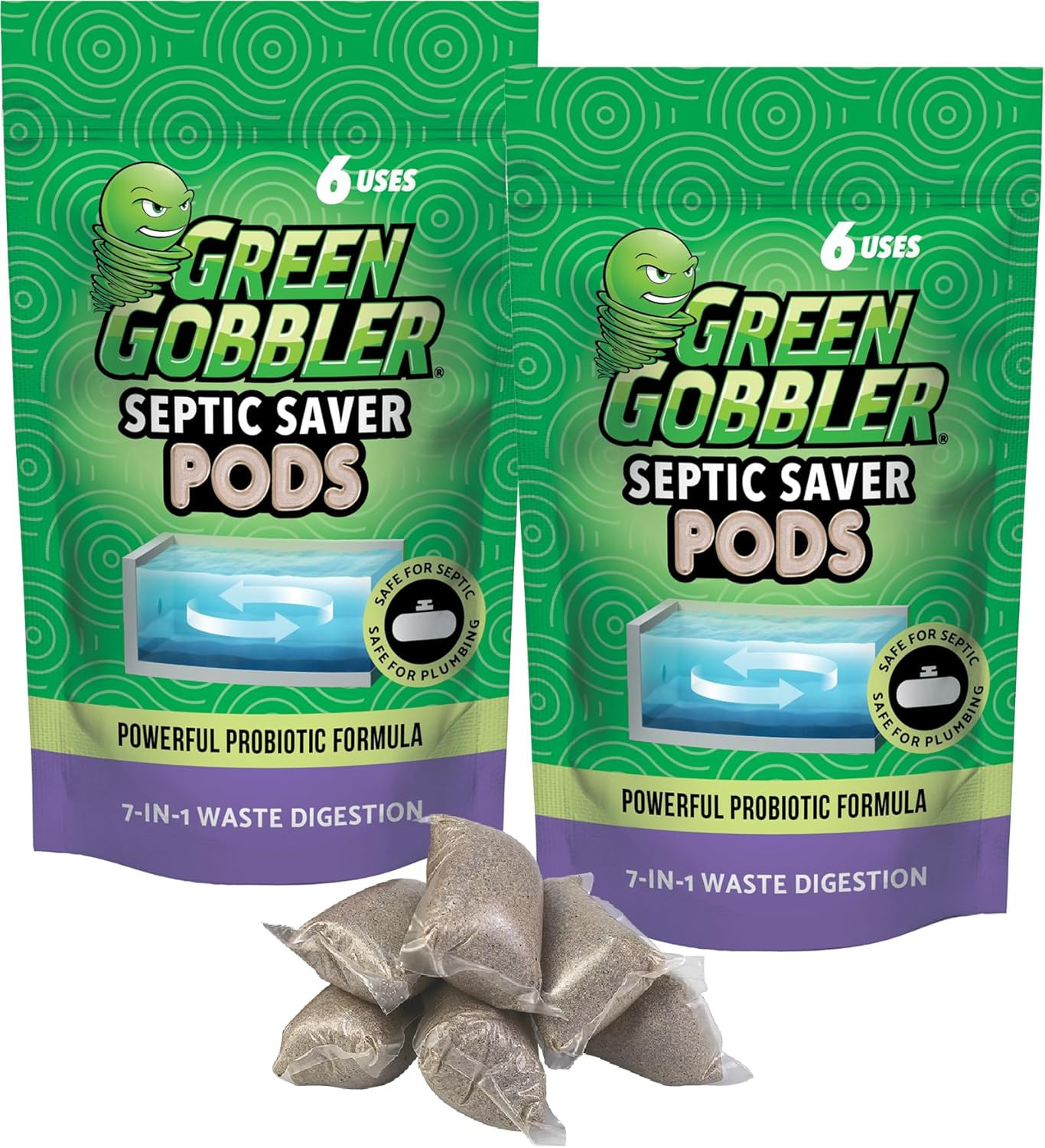 Septic Tank Treatment Packets, 12 Month Supply, Natural Bacteria & Enzymes