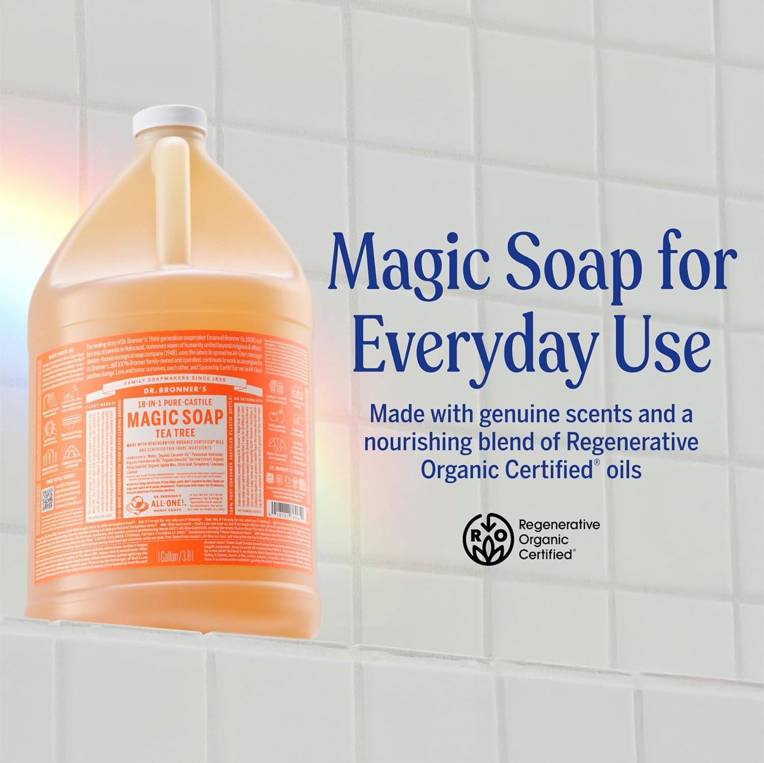 Pure-Castile Magic Soap Liquid (Tea Tree, 32 Ounce) – Made with Regenerative