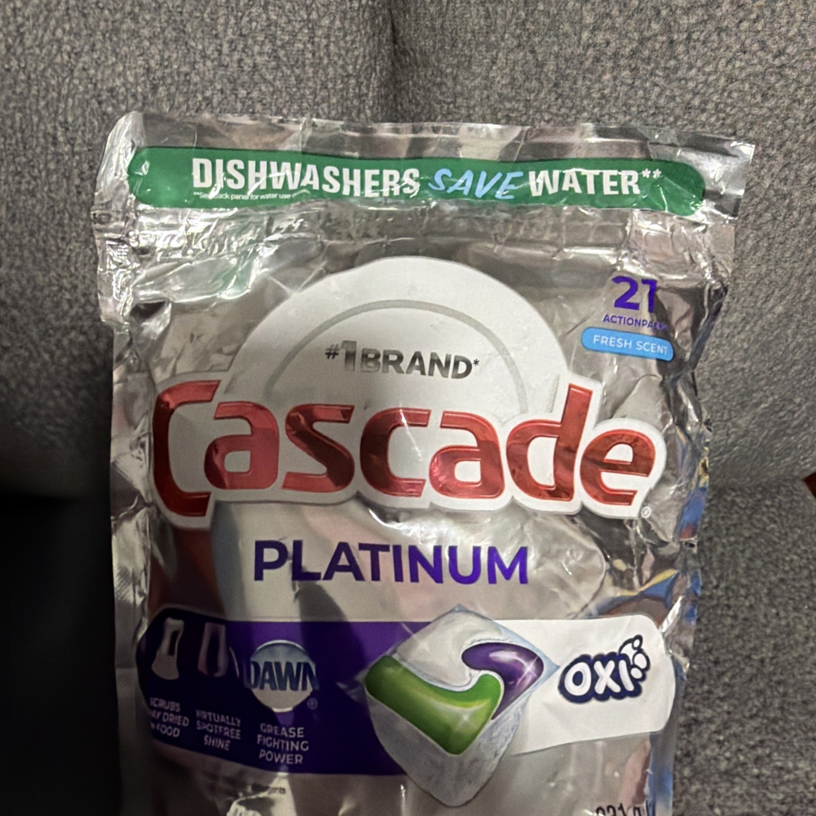 Cascade Platinum Plus 21 -Count Fresh scent Dishwasher Detergent