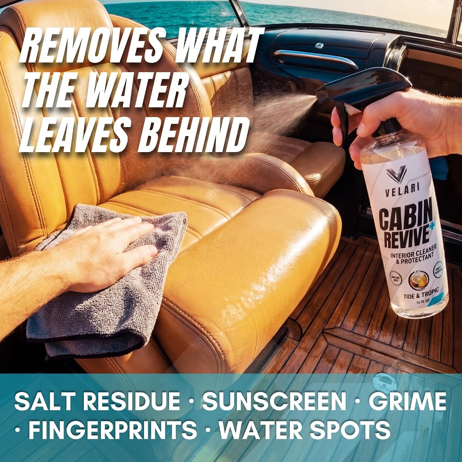 Cabin Revive+ Marine Vinyl Cleaner & Protectant – Boat Interior Cleaner for S…