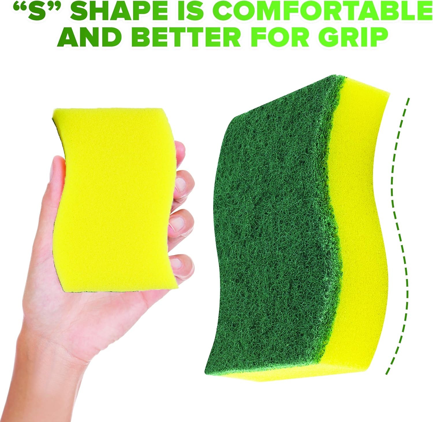 6 Pack) Heavy Duty Scrub Sponges by – Kitchen Dish, Sink and Bathroom Cleaning