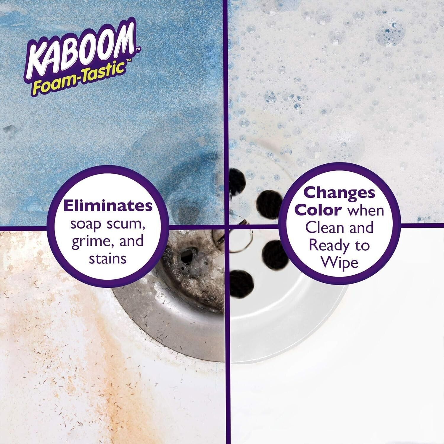 4-Pack Kaboom Foam-Tastic with OxiClean Fresh Scent Bathroom Cleaner, 19 oz.