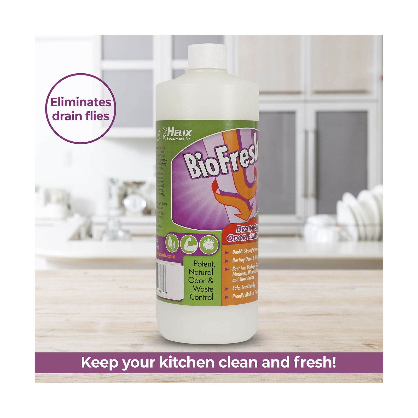 BioFresh – Enzyme Drain Cleaner & Odor Eliminator. Deodorizes and Unclogs Sme…