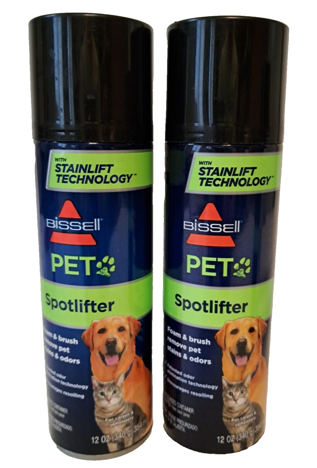 2 Cans BISSELL Spotlifter Foam Remove Pet Stains Odors Carpet & Upholstery 12OZ