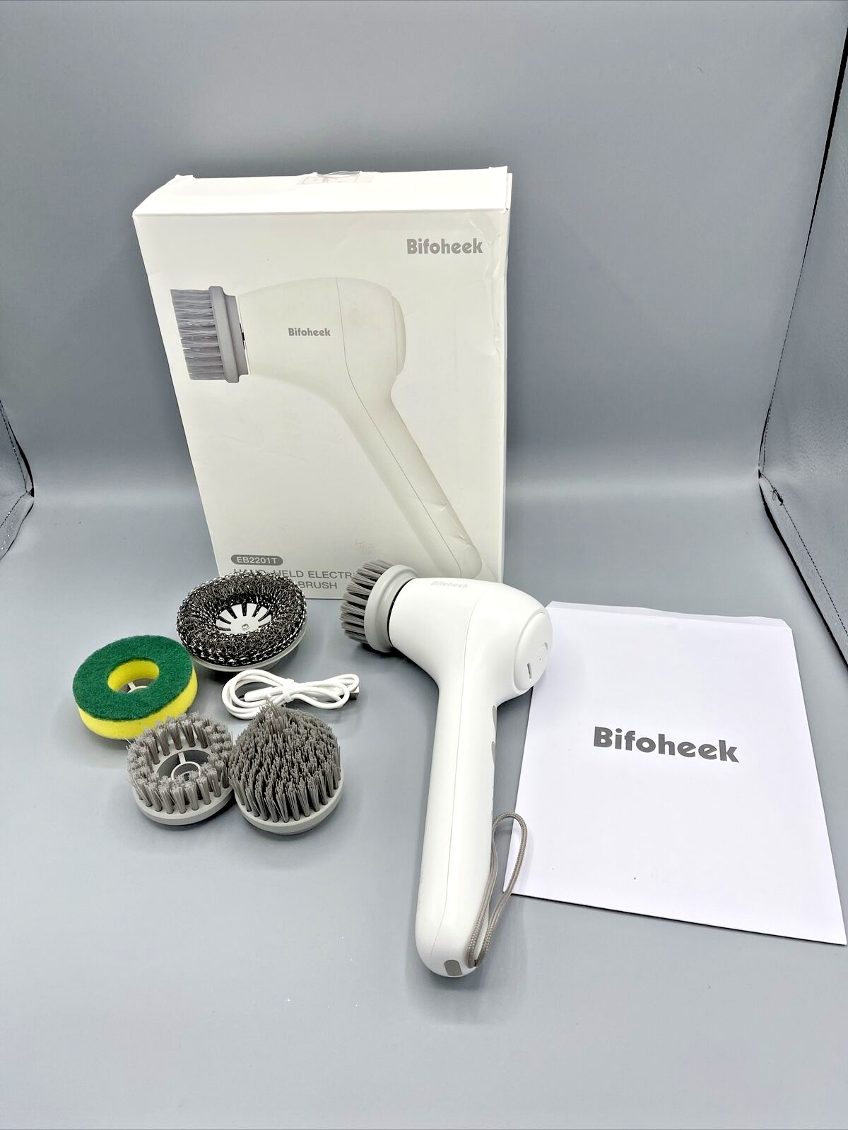 Bifoheek Rechargeable Electric Spin Scrubber, Power Cleaning Brush