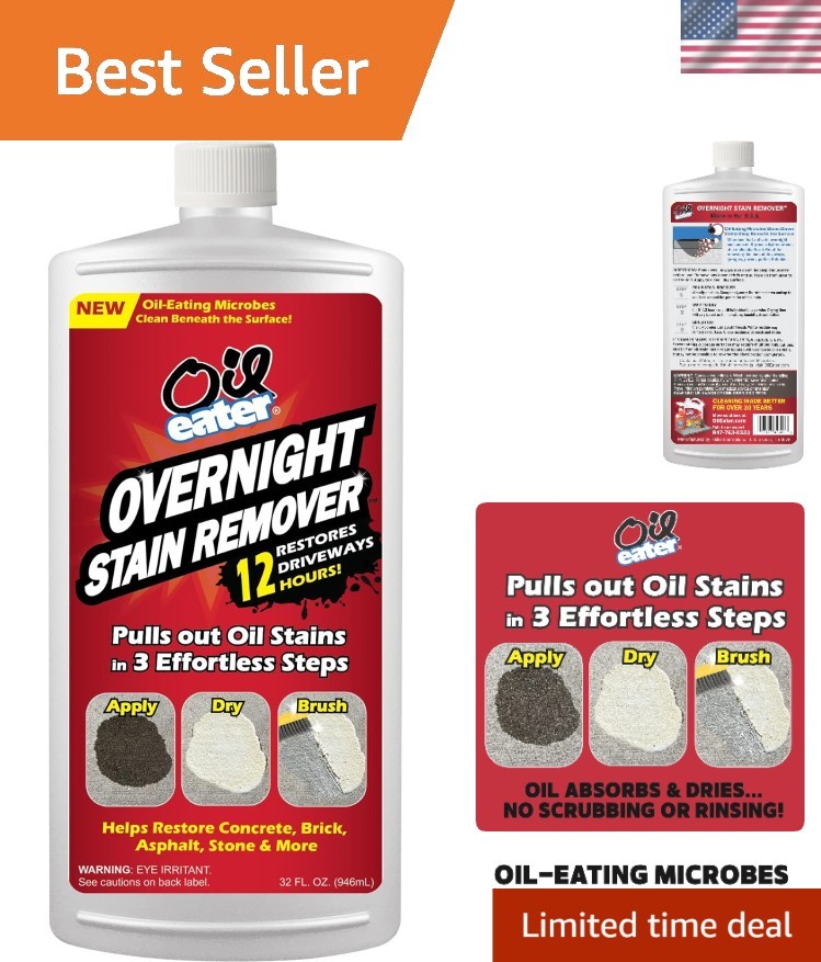 Oil Stain Remover Concrete Driveway Garage Pavers Patios Biodegradable