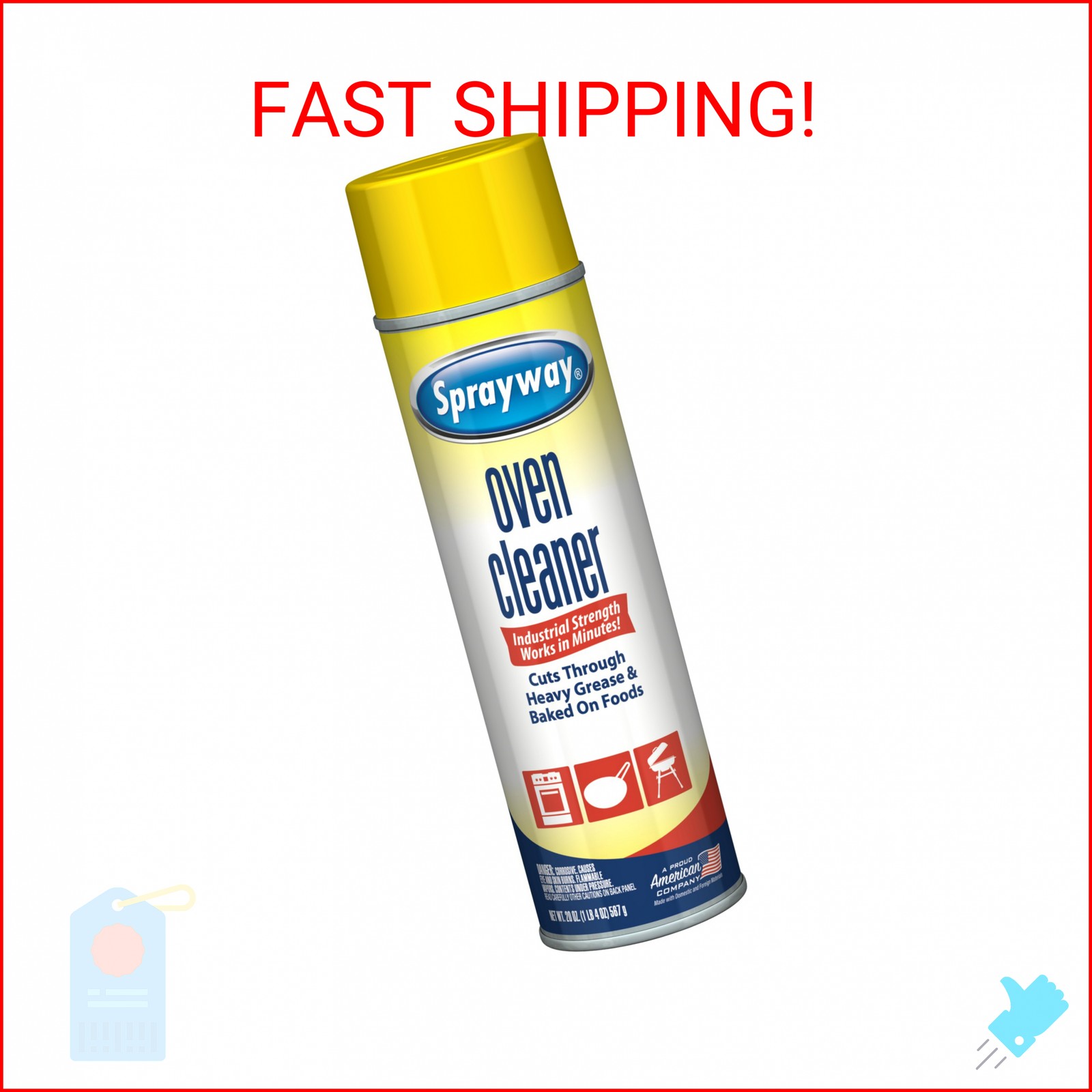 Sprayway Heavy-Duty Oven & Grill Cleaner, Removes Oil & Grease, 20 Oz, 1.25 Poun