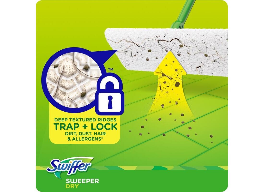 SWIFFER 31821 Dust Mop Refill Sweeper 5.4″ Dry Microfiber White