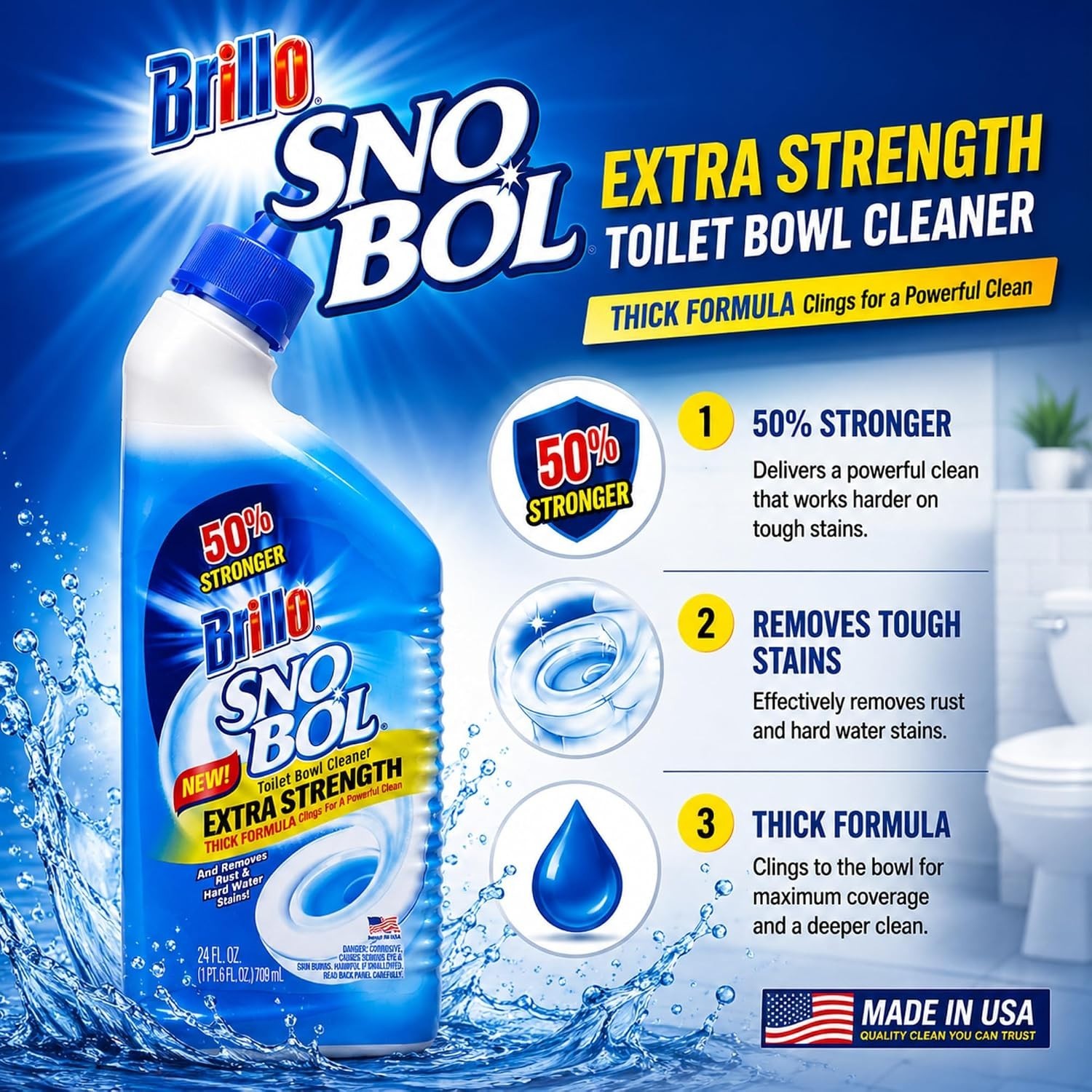 Extra Strength Toilet Bowl Cleaner 24 fl oz Removes Stains & Lime Scale