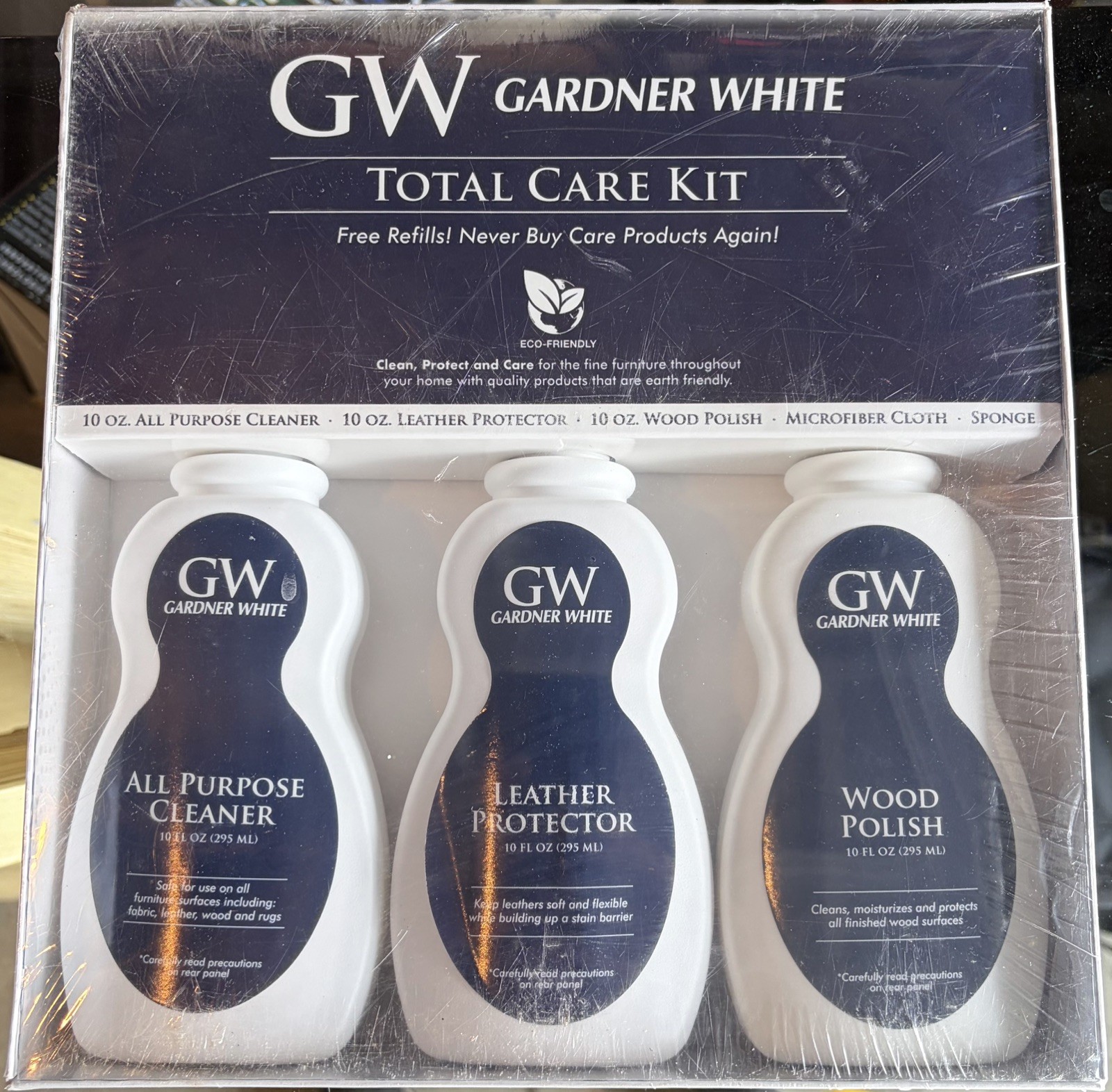 Gardner White Total Care Kit Furniture Cleaner Leather Wood Polish new sealed