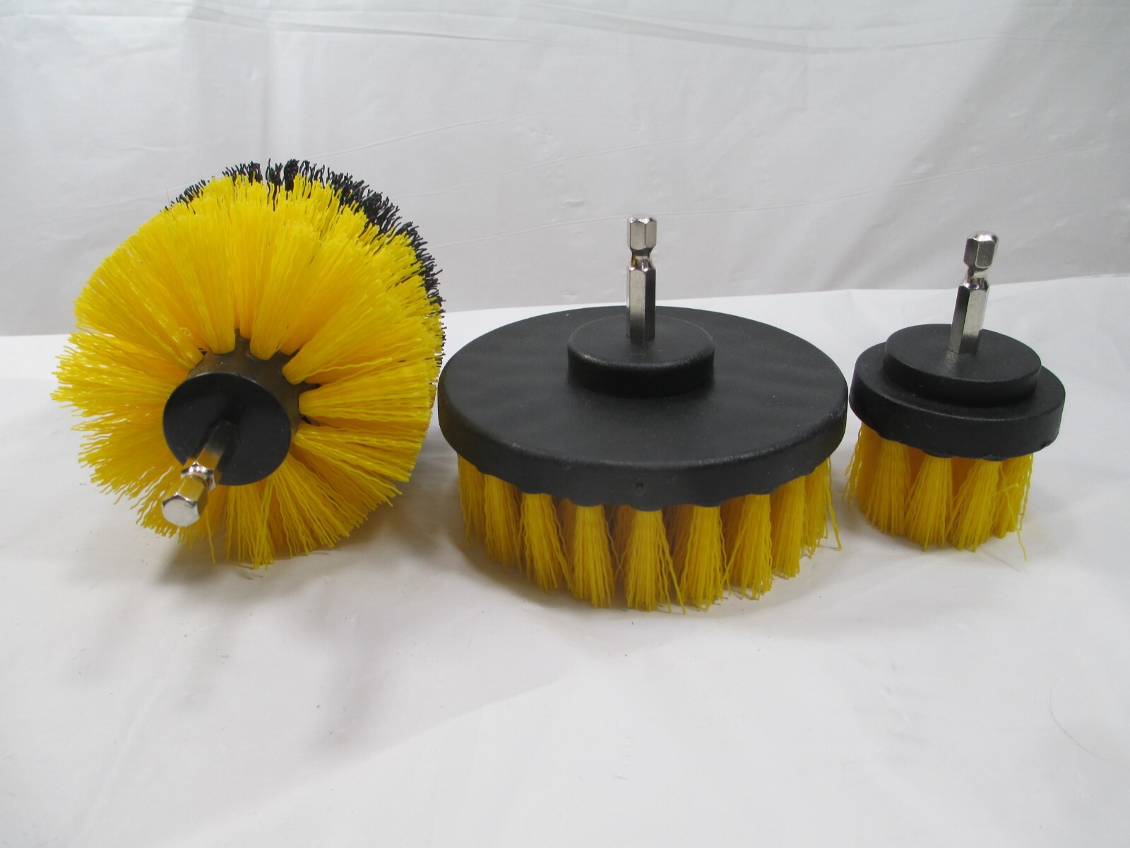 Drill Brush Set 3 pcs SHOWER TILE, TOILET BOWL 3 1/2″, 1 3/4″ , 3 1/2 ” NEW