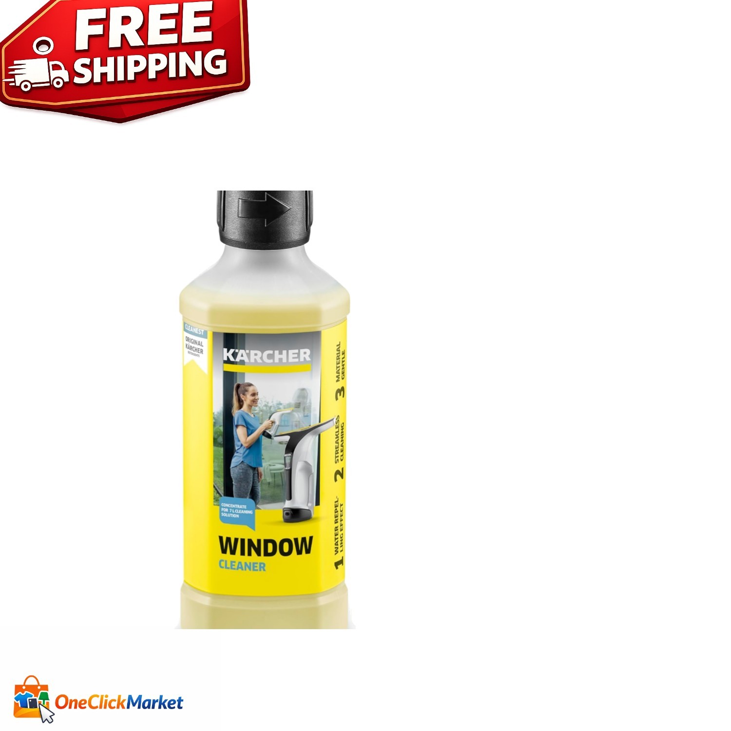 Multi-Surface Streak-Free Glass Cleaner – 16.9 Oz, Perfect for Showers & Windows