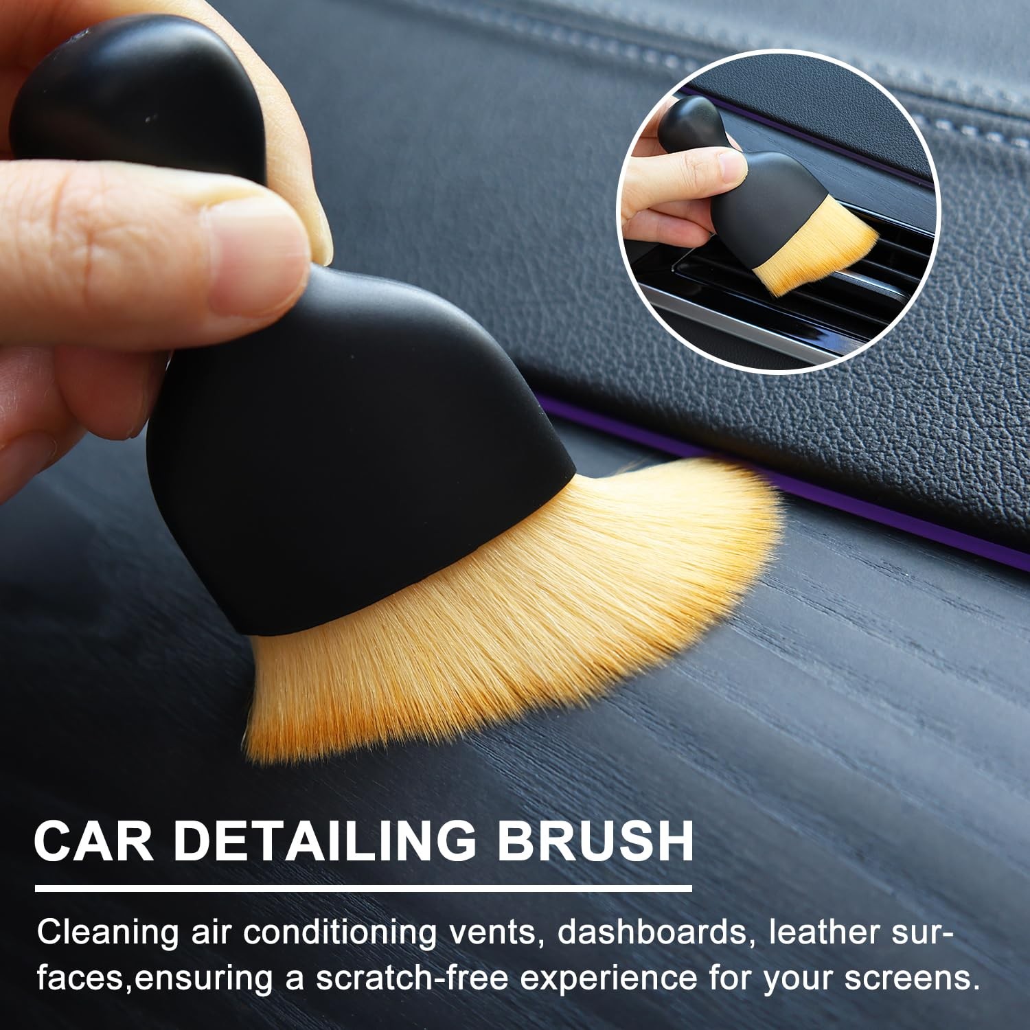 3 Pcs Microfiber Duster Brushes Car Interior Detail Dust Brush for Air Vents