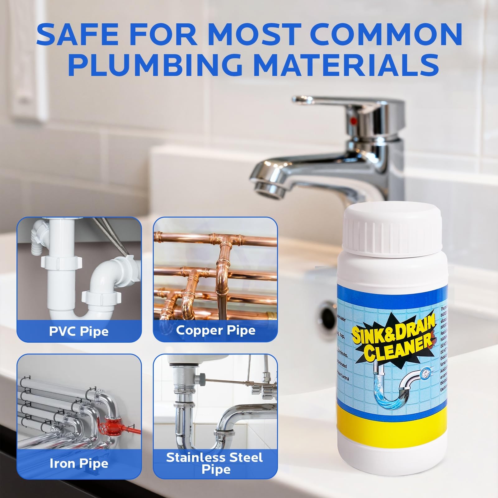 Sink Drain Cleaner Powder: Drain Clog Remover for Kitchen Bathroom Tubs and S…