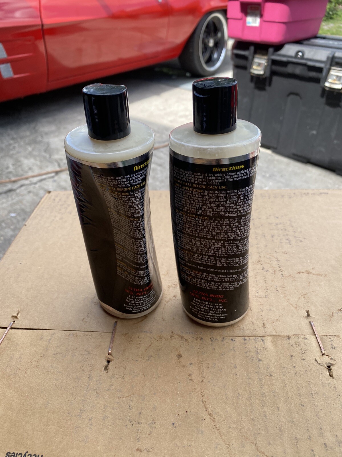 GLARE Ultra 2000 PROFESSIONAL Auto POLISH Wax – 12OZ (2 Lot) Dented Bottle