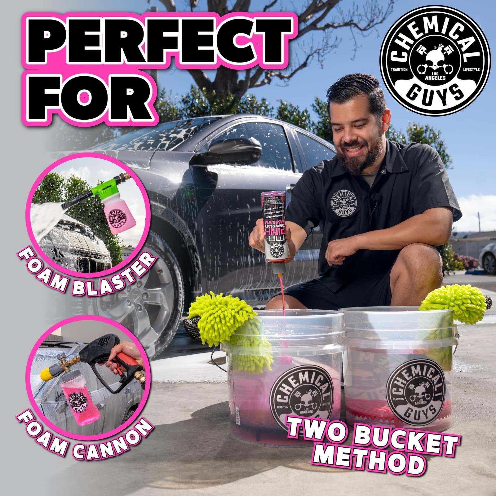 High Foam Car Wash Soap Wax 64oz Tangerine Scent Safe Paint Truck RV