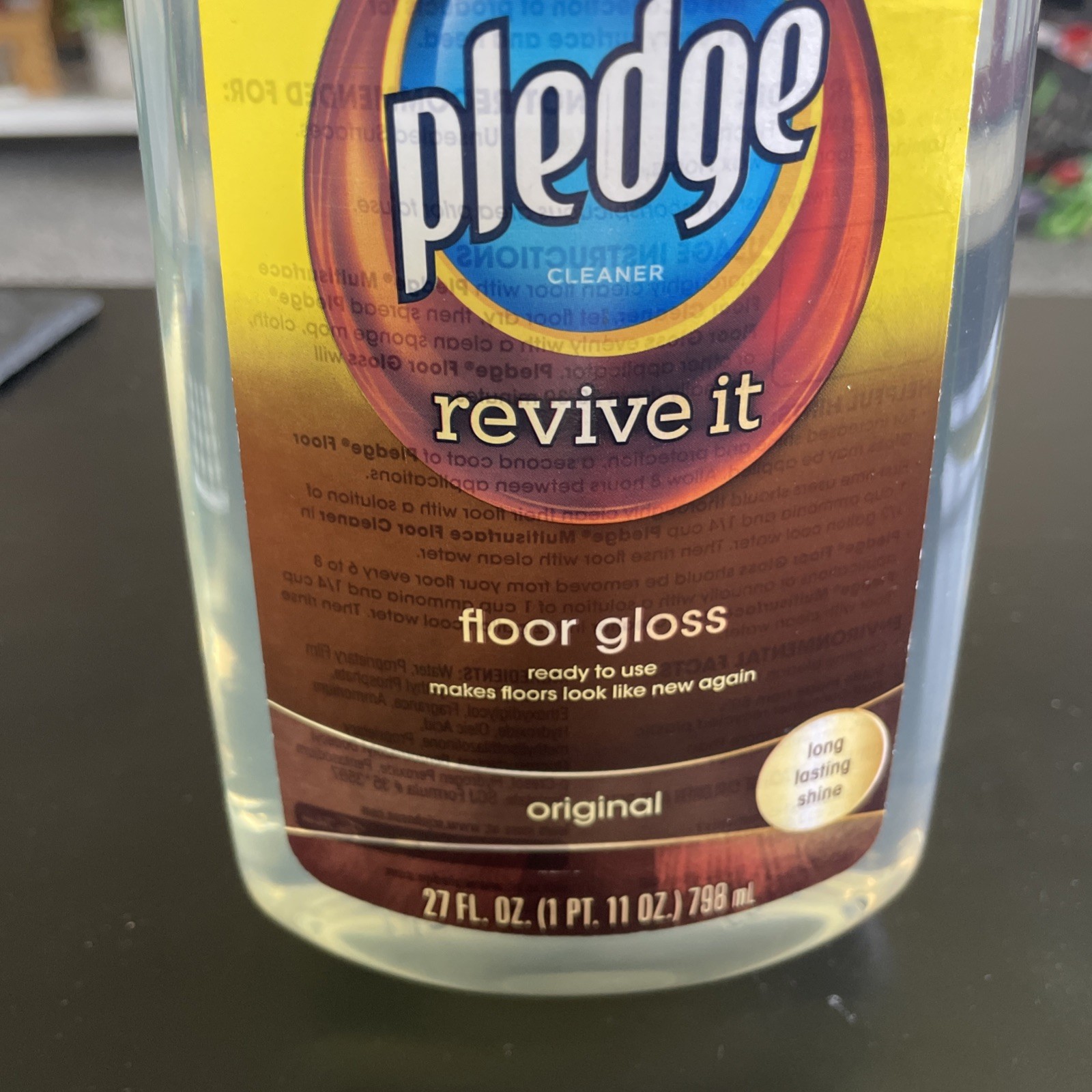 Pledge Revive It Floor Gloss 27oz Clear Original Shine Wood Laminate