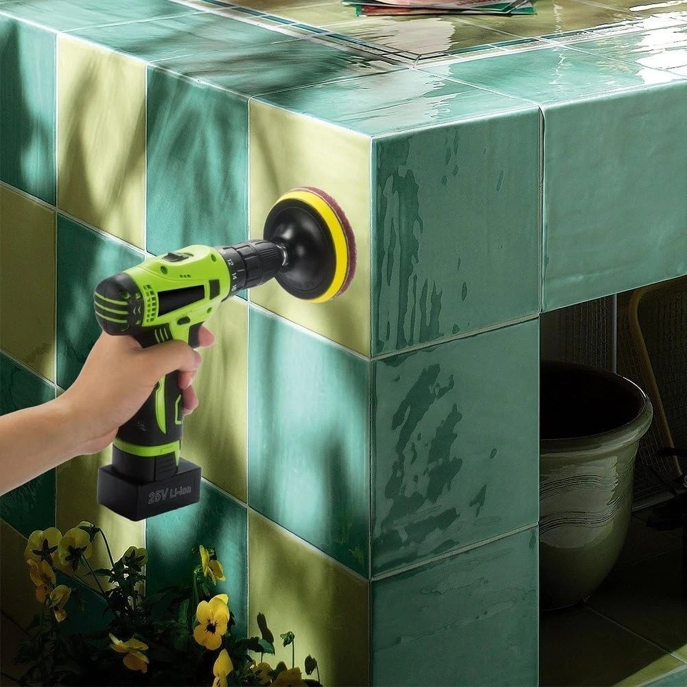 4-Inch Heavy Duty Tile Scrubber for Cordless Drill – Efficient Cleaning Solution