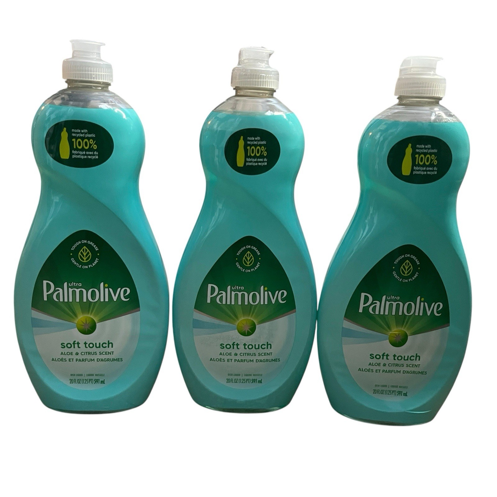 3X PALMOLIVE ultra Soft Touch ALOE CITRUS dish liquid 20 fl oz bottle, New