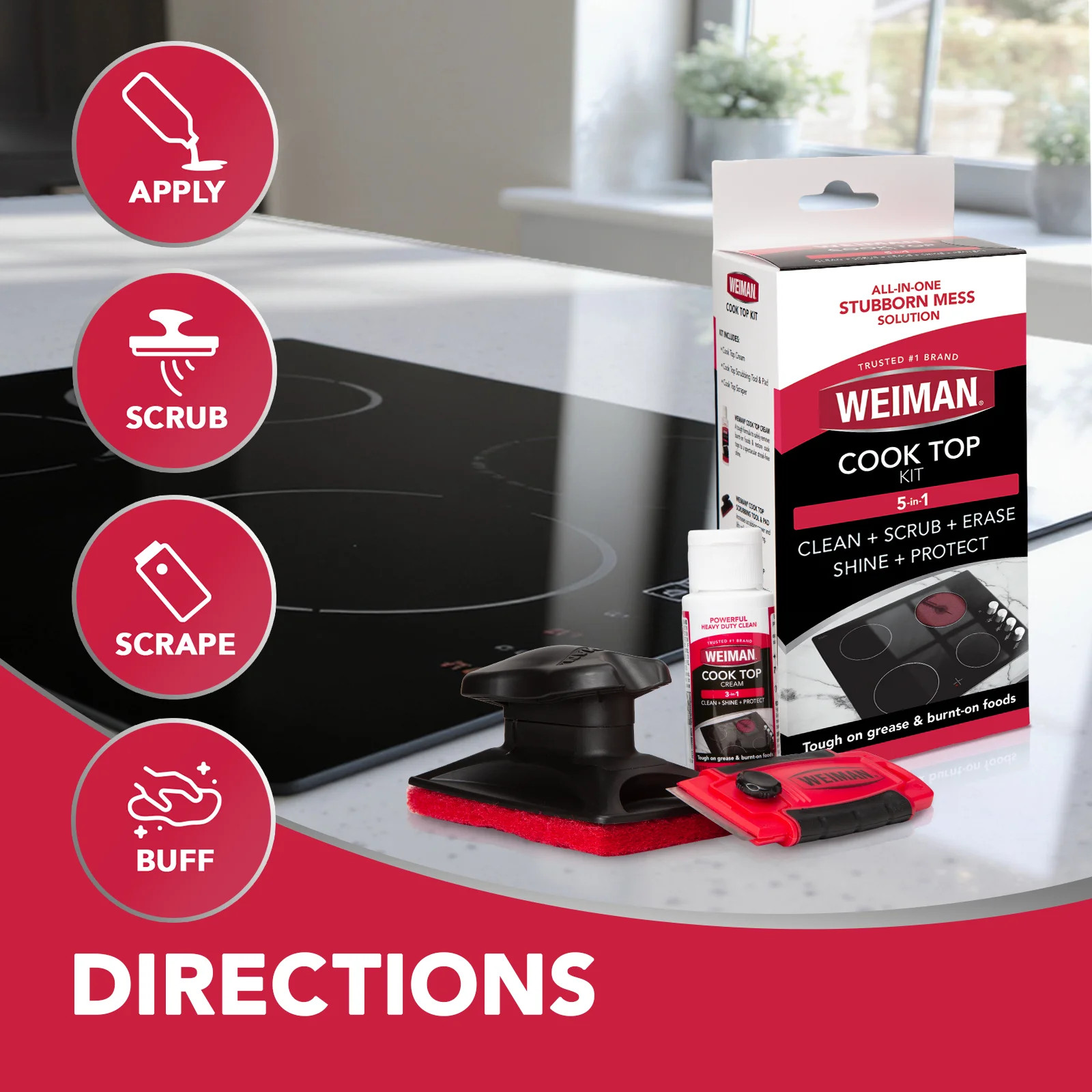 5-In-1 Cook Complete Cleaning Kit – Includes Cream, Scrubbing Pad and Scraper