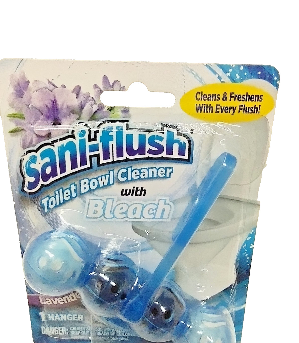 ( Lot 4 ) Sani-Flush Toilet Bowl Cleaner Lavender w/Bleach 4Balls Hanger 2 Oz Ea