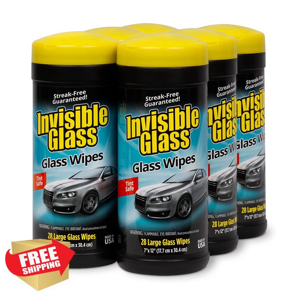 Invisible Glass Cleaning Wipes 28 Count Canister 6 Pack Auto Home