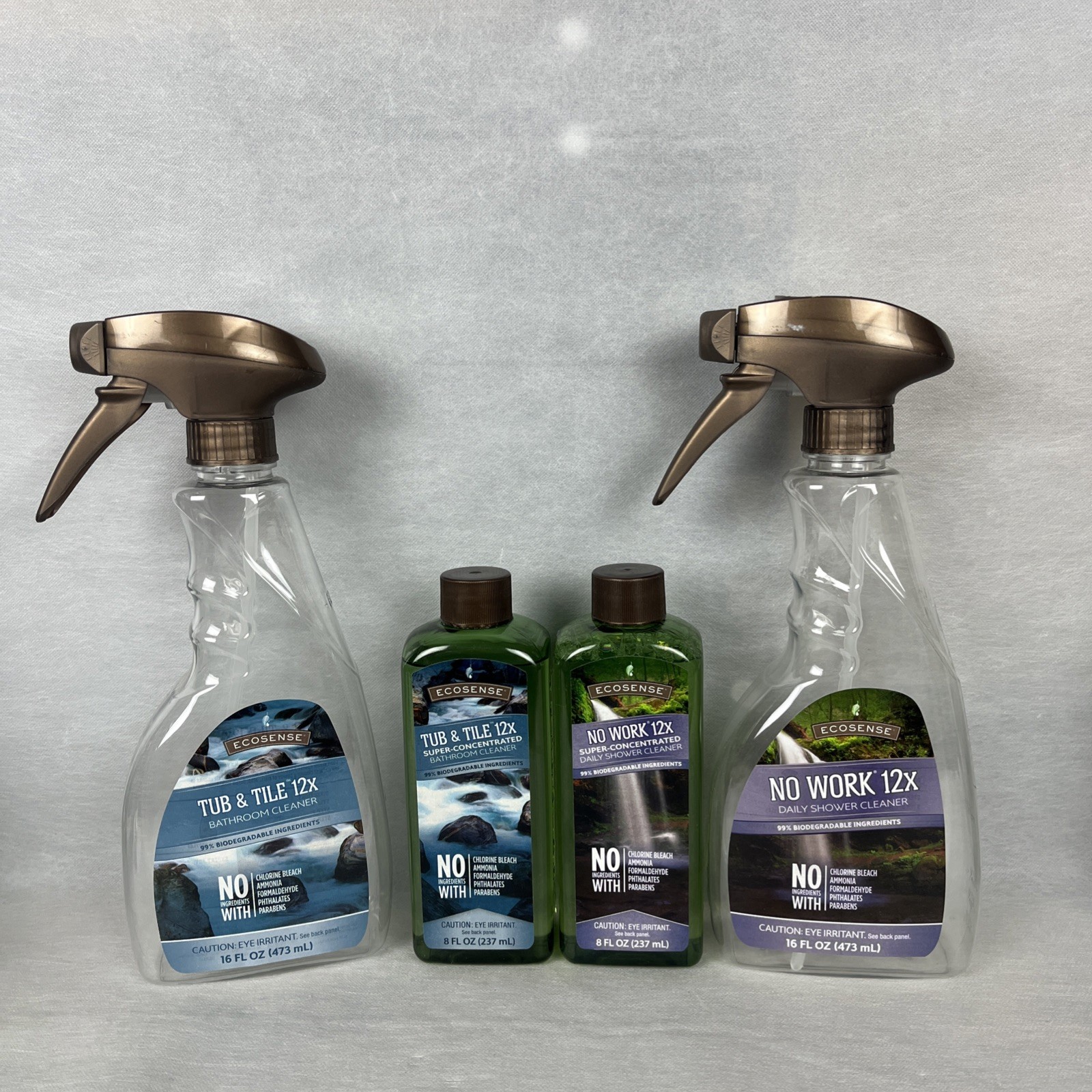 Melaleuca EcoSense No Work Shower & Tub & Tile Concentrate 8oz + Spray Bottles
