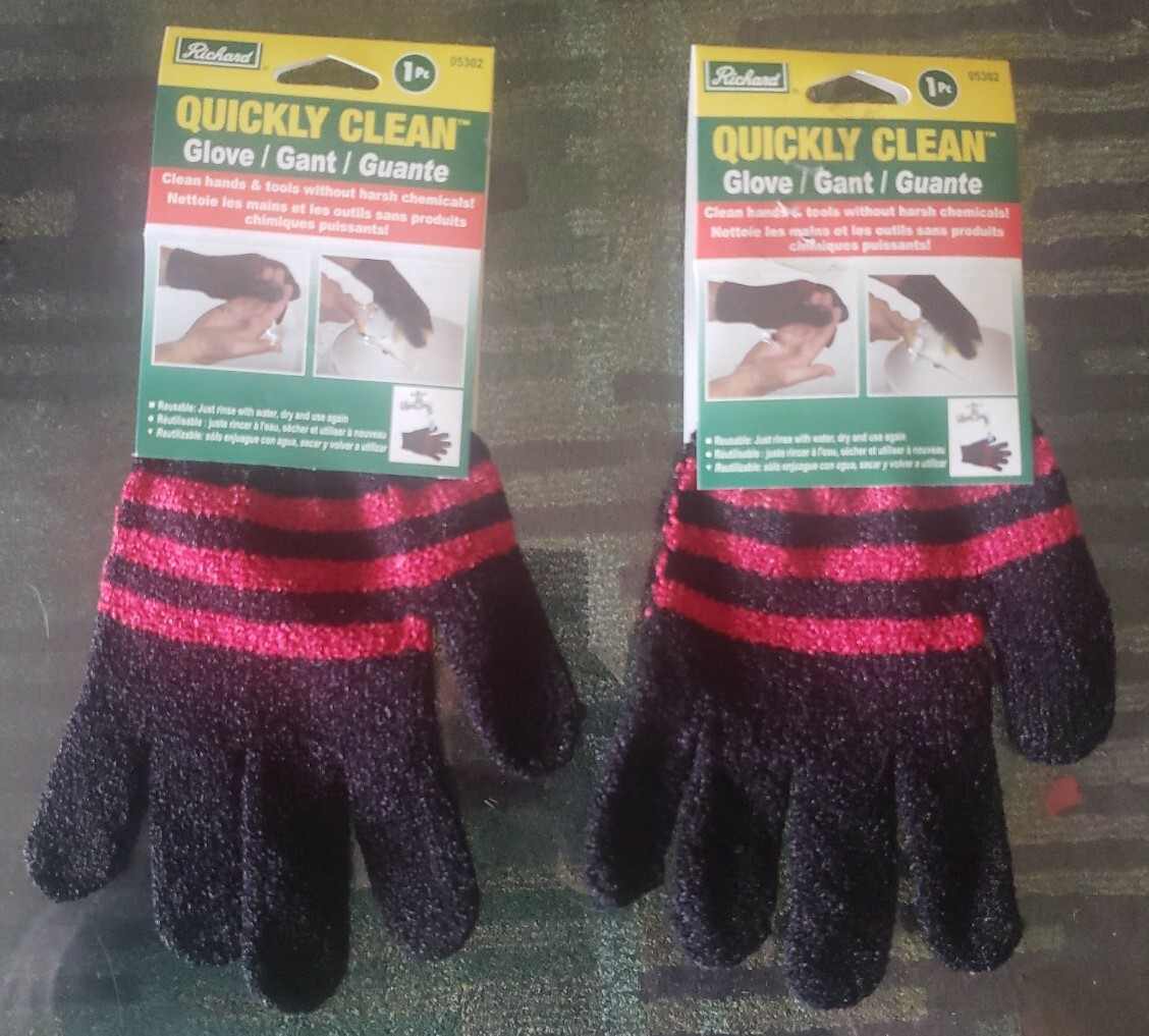 2 Hyde Richard Quickly Clean Gloves, Reusable, Clean Without Harsh Chemicals!!!!