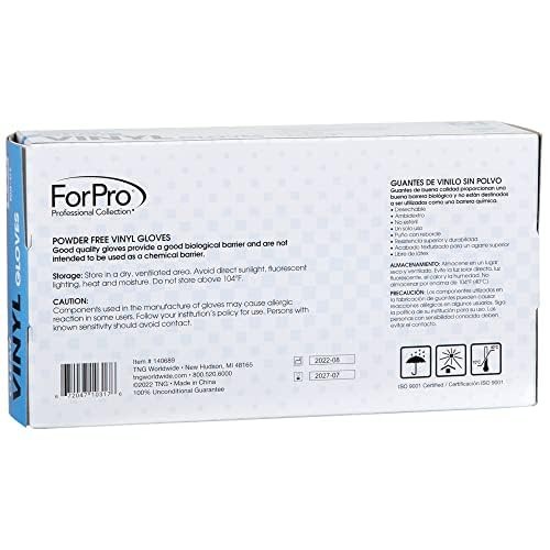 ForPro Disposable Vinyl Gloves, Clear, Industrial Medium (Pack of 100), Clear
