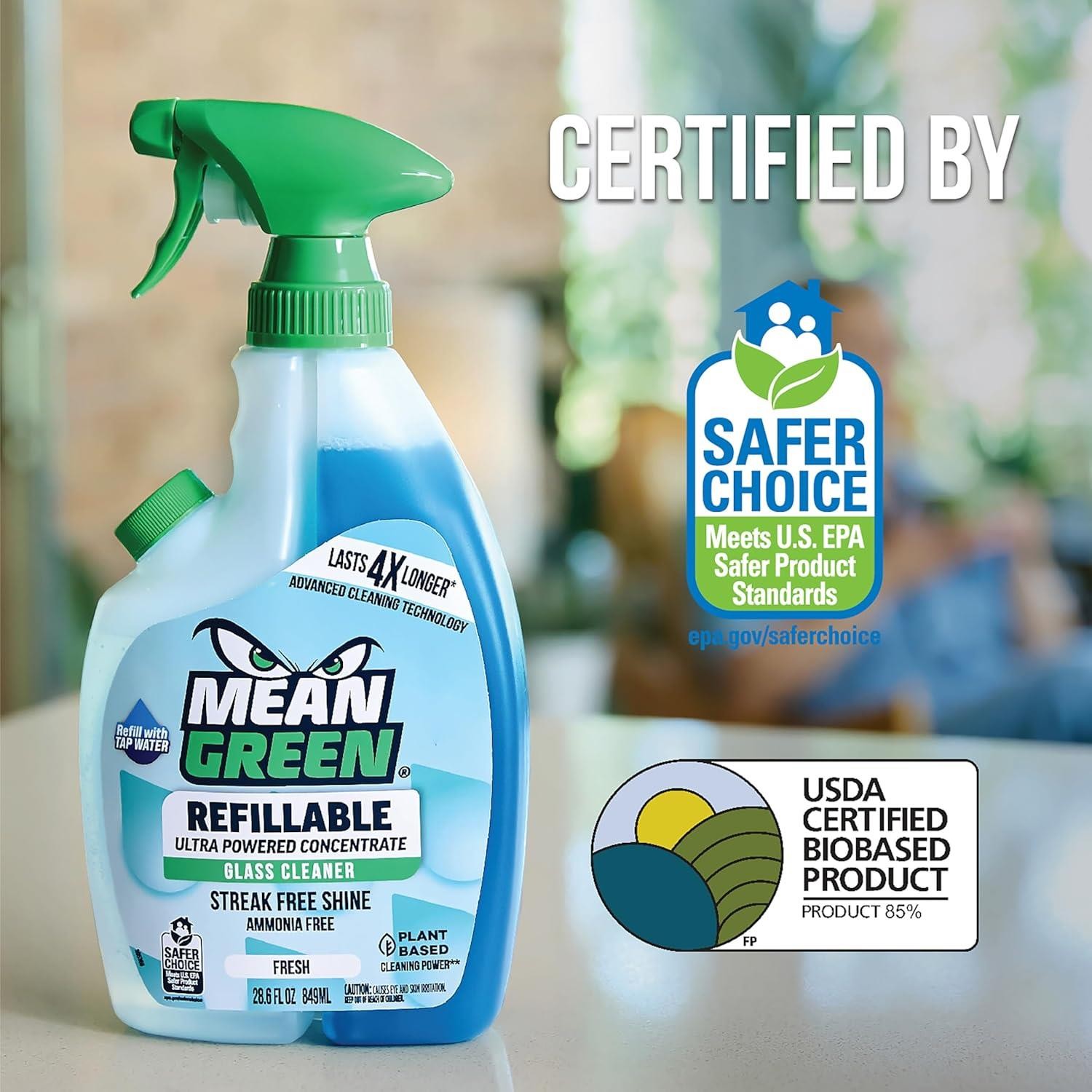 Mean Green Refillable Glass Cleaner Concentrate, 14.3 oz – 396270 (2-PACK)