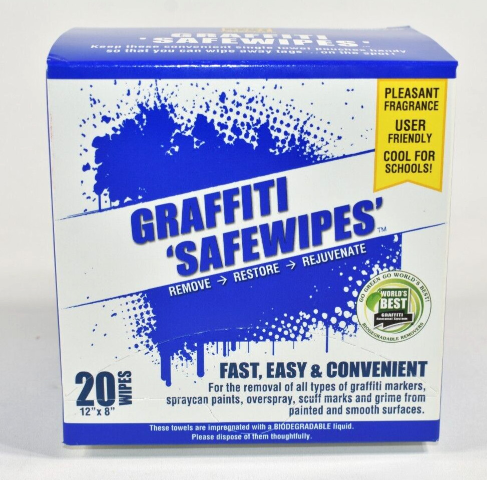 World’s Best Safewipes Graffiti Remover 1 Box Containing 20 Wipes 12″x8″ NEW