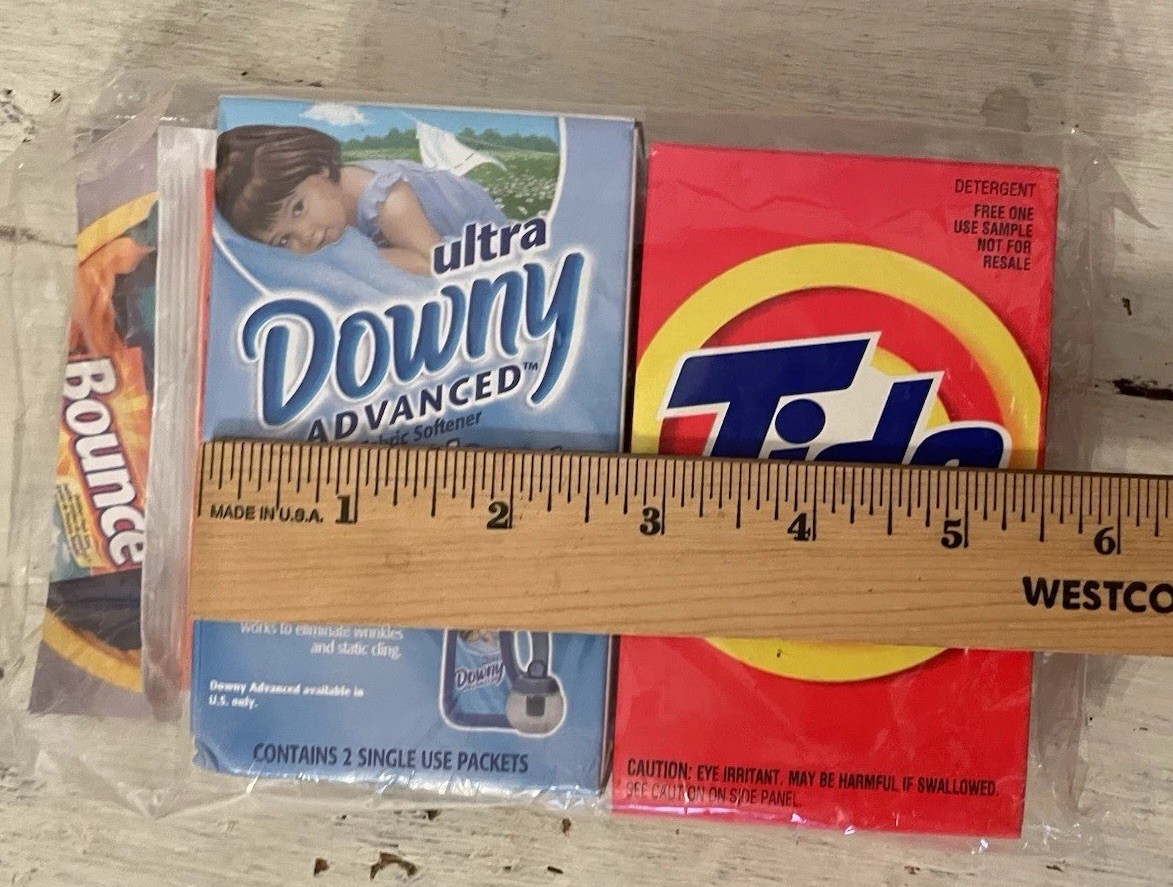 Vtg 2002 Tide Bleach Laundry Detergent Ultra Downy Advanced Trial Size Sealed