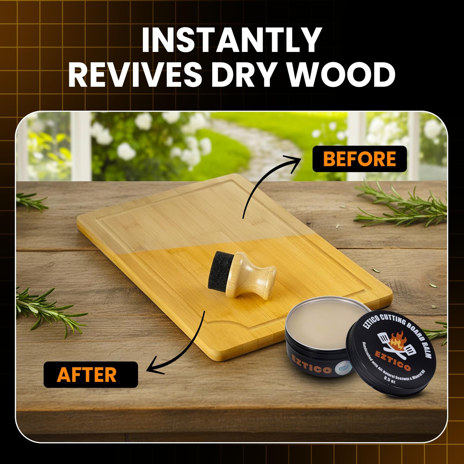 Cutting Board Wax – Food Safe Beeswax & Mineral Oil Board Butter for Wooden C…