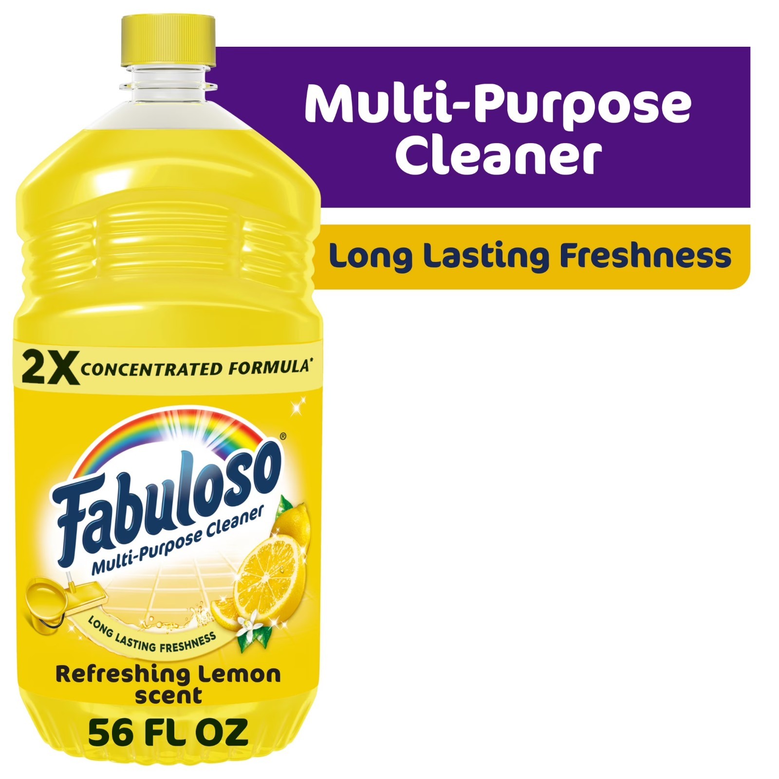 Fabuloso 2X Multi-Purpose Cleaner 56oz Refreshing Lemon Scent Pack of 3 Bulk