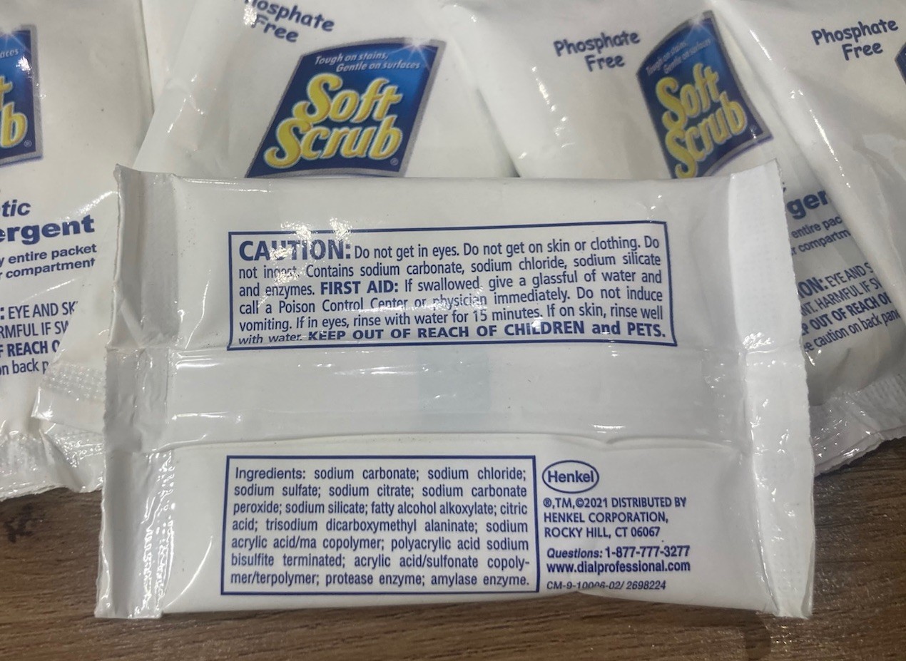 Soft Scrub Automatic Dish Detergent 1oz Powder Pouch Packets Henkel Lot Of 50pcs