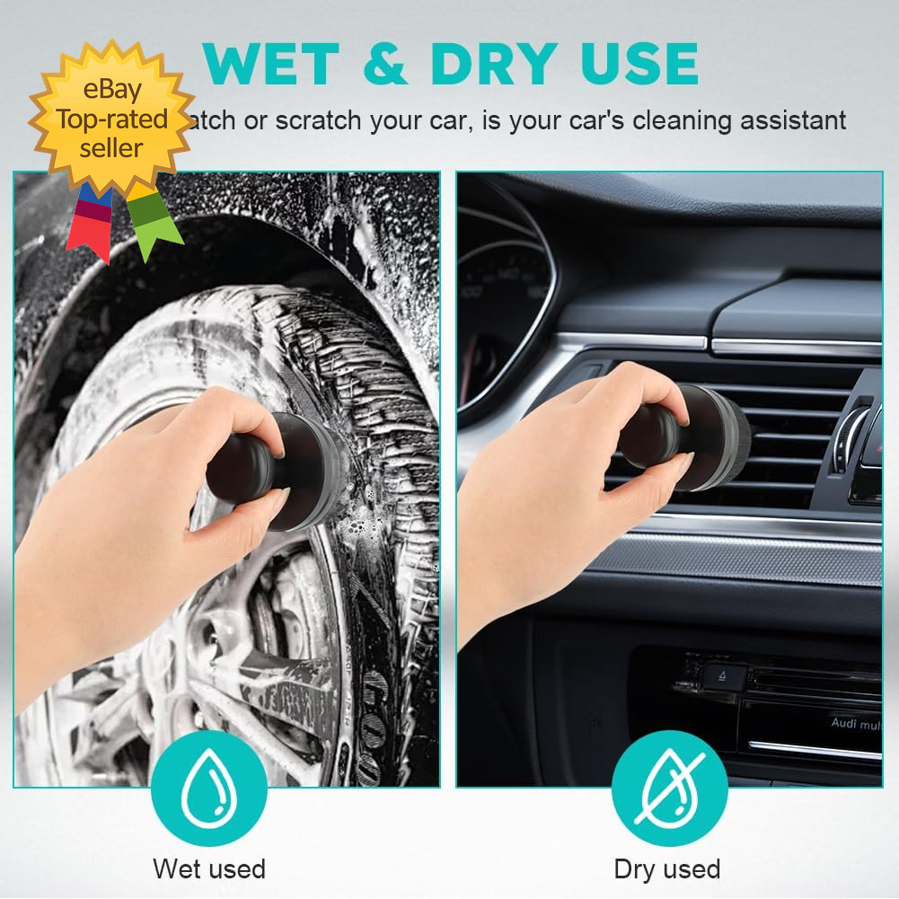 2 Pack Auto Detail Brushes Tire Shine Applicator Brush Automotive Tire Dressing