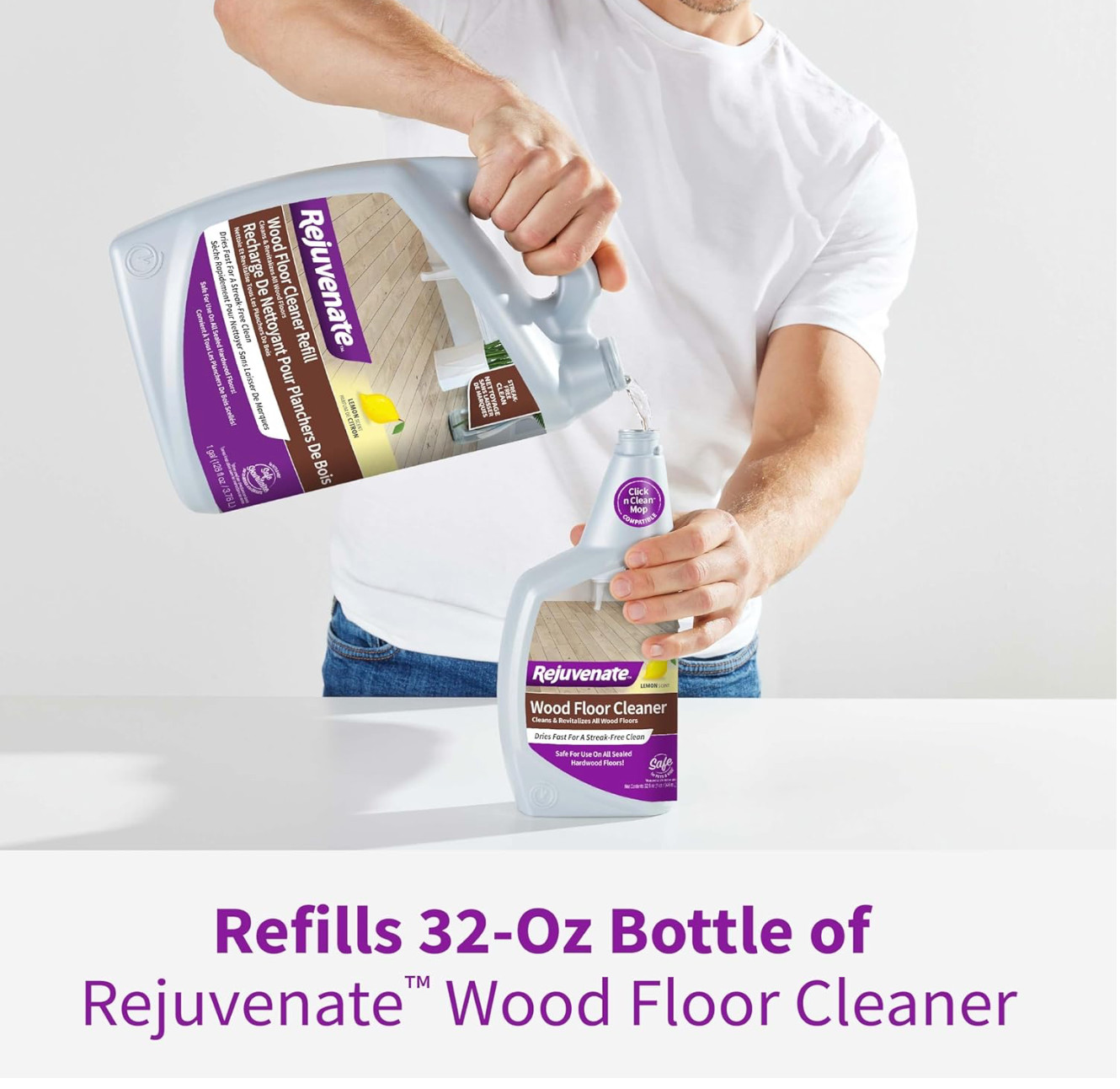 Rejuvenate Wood Floor Cleaner Refill 128 Fl Oz Streak Free Hardwood Cleaner
