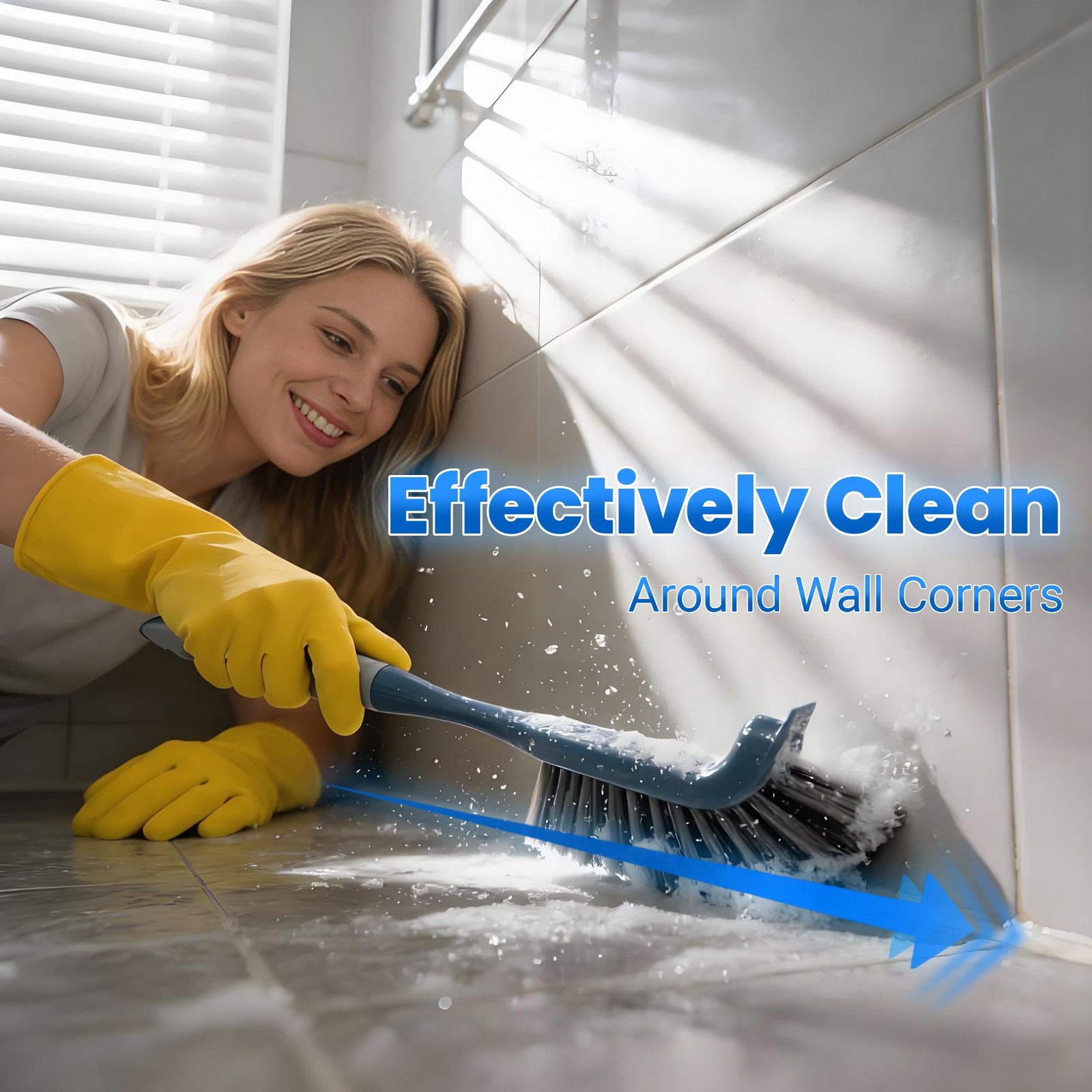 3 Pack Hard Bristle Scrub Brush Set, Cleaning Brush Designed for Cleaning Shower