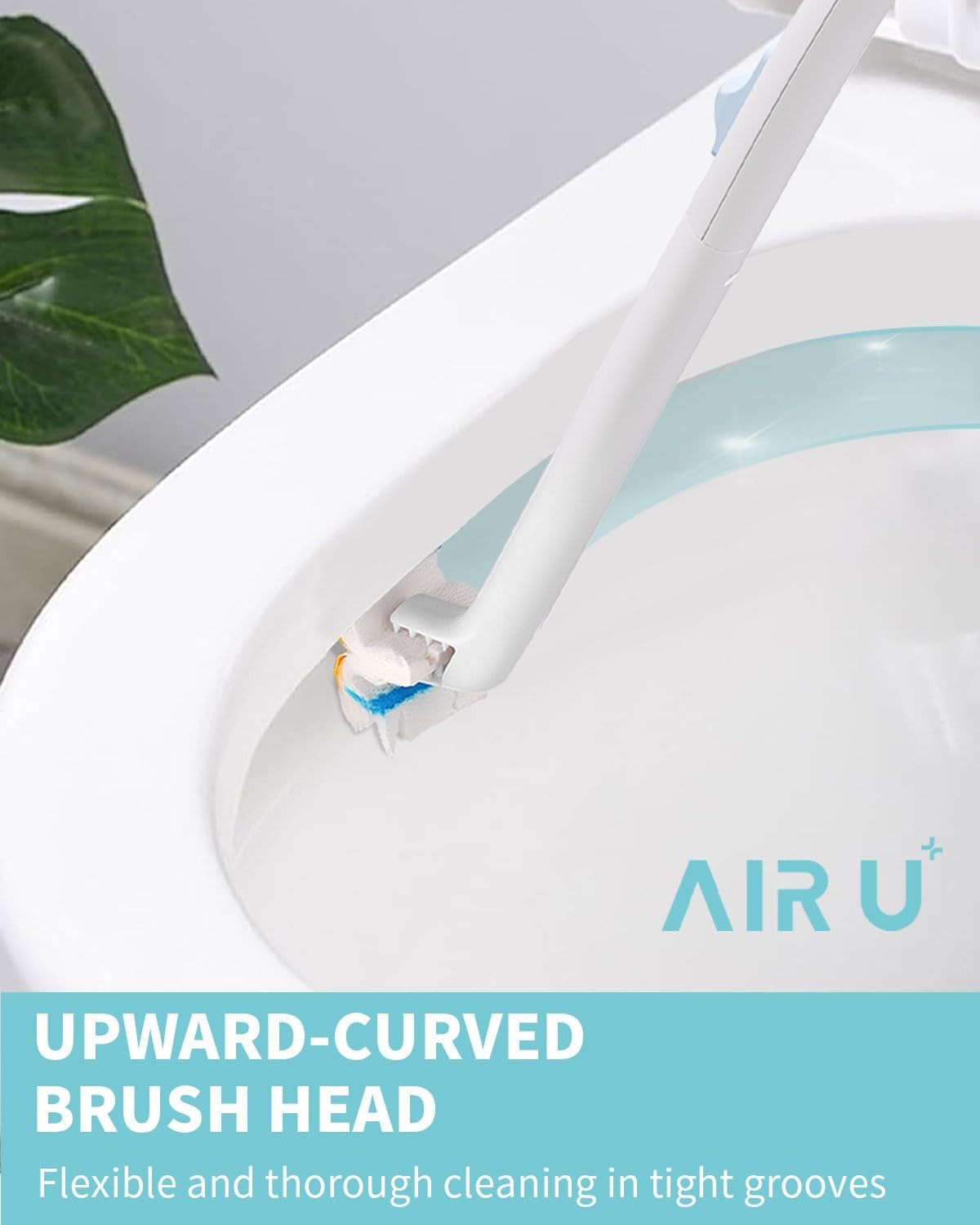 Disposable Toilet Brush Wand for Scrubbing Bubbles Flushable Refills, Wall Mount