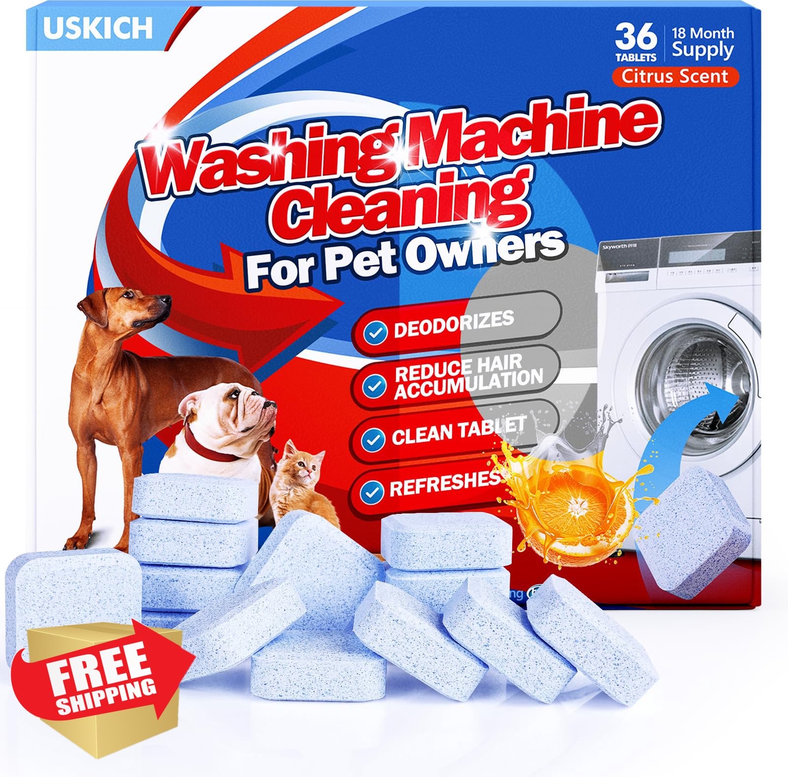 USKICH Washing Machine Cleaner Pet Cleaners