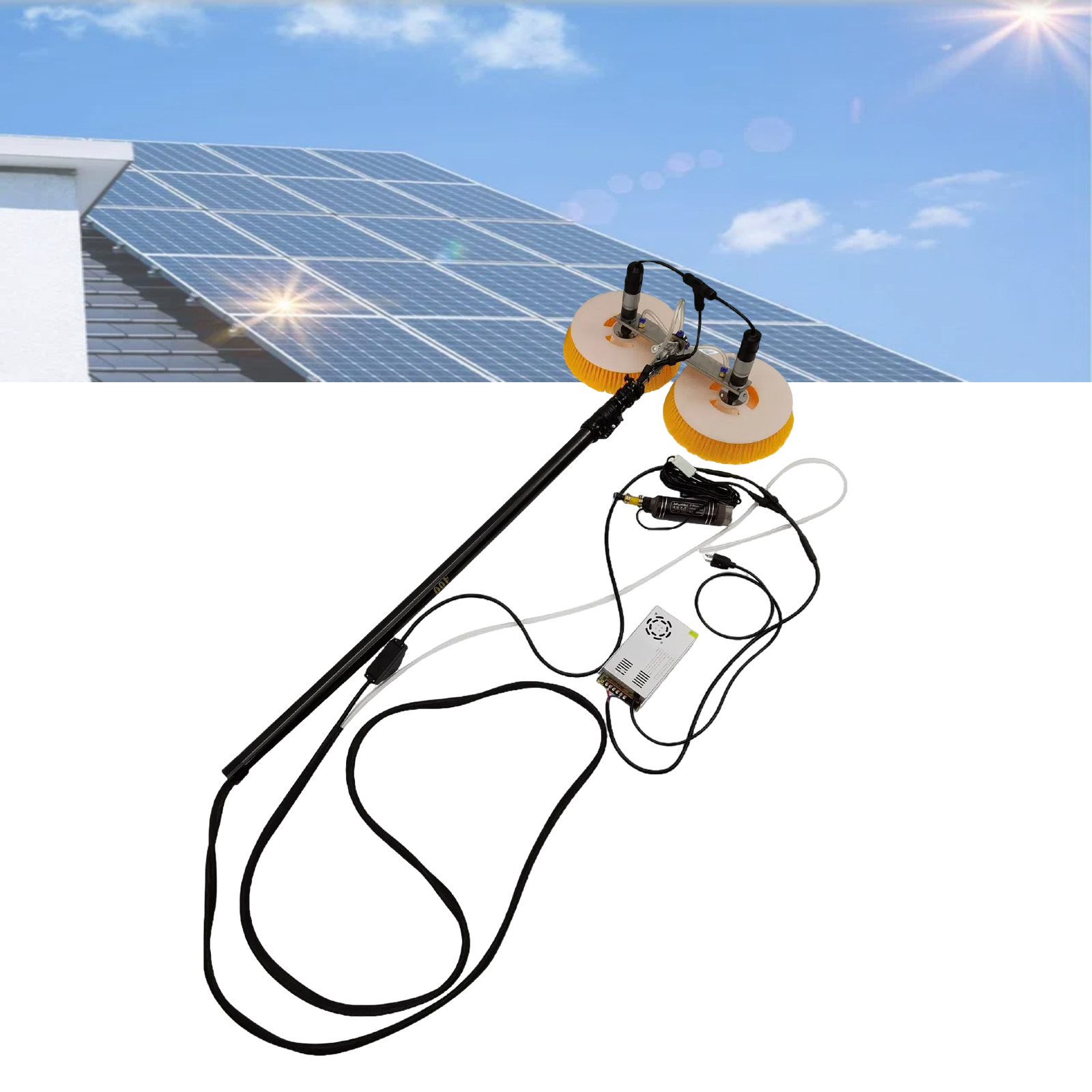 Electric Double Head Solar Photovoltaic Panel Cleaner Scrubbing Machine 110V